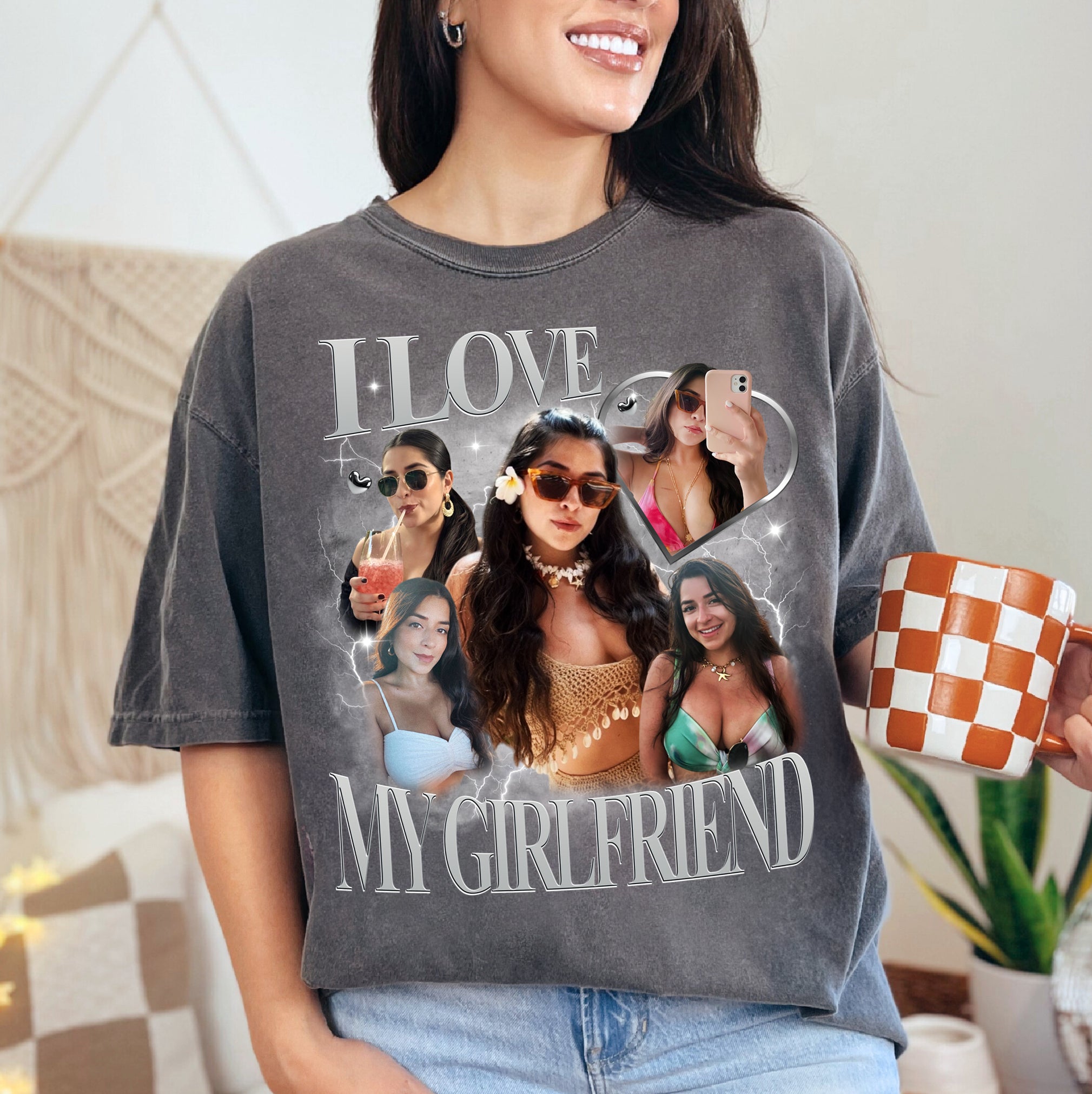 Custom Shirt With Girlfriend Face – Personalized Girlfriend T-Shirt