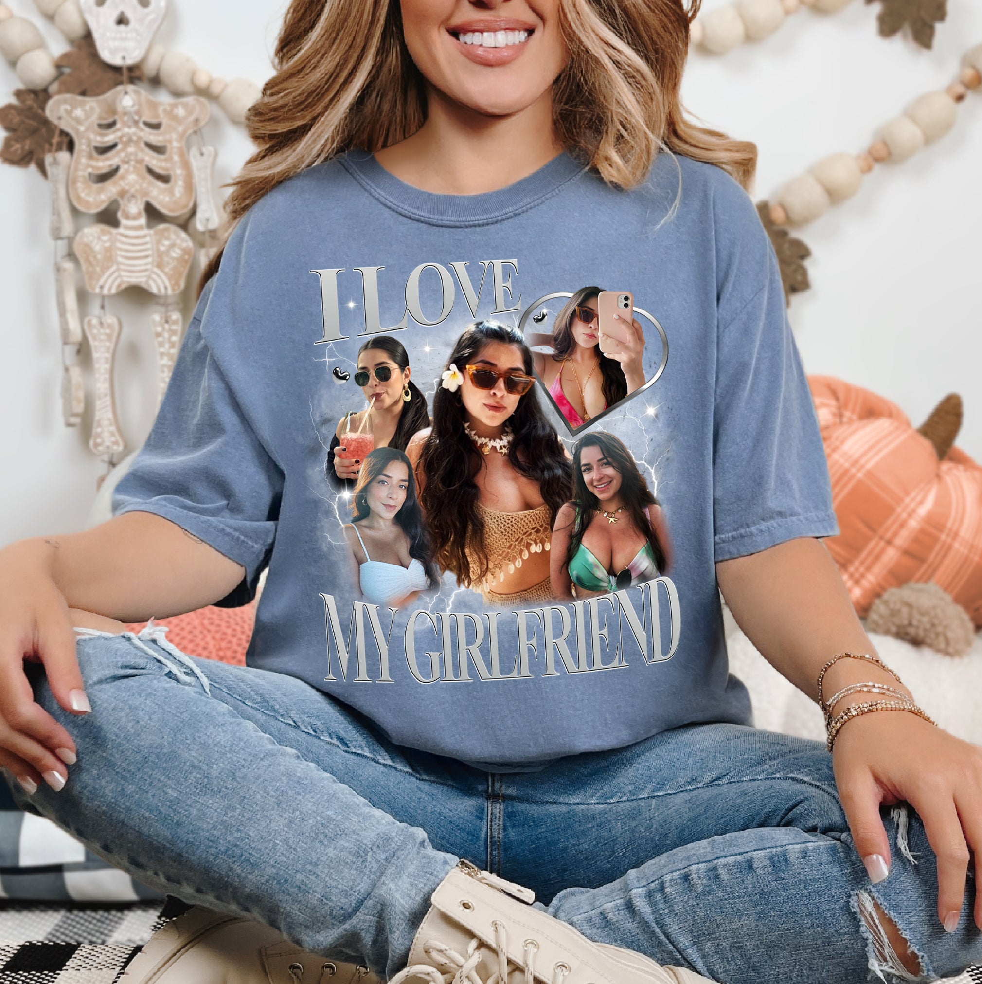 Custom Shirt With Girlfriend Face – Personalized Girlfriend T-Shirt