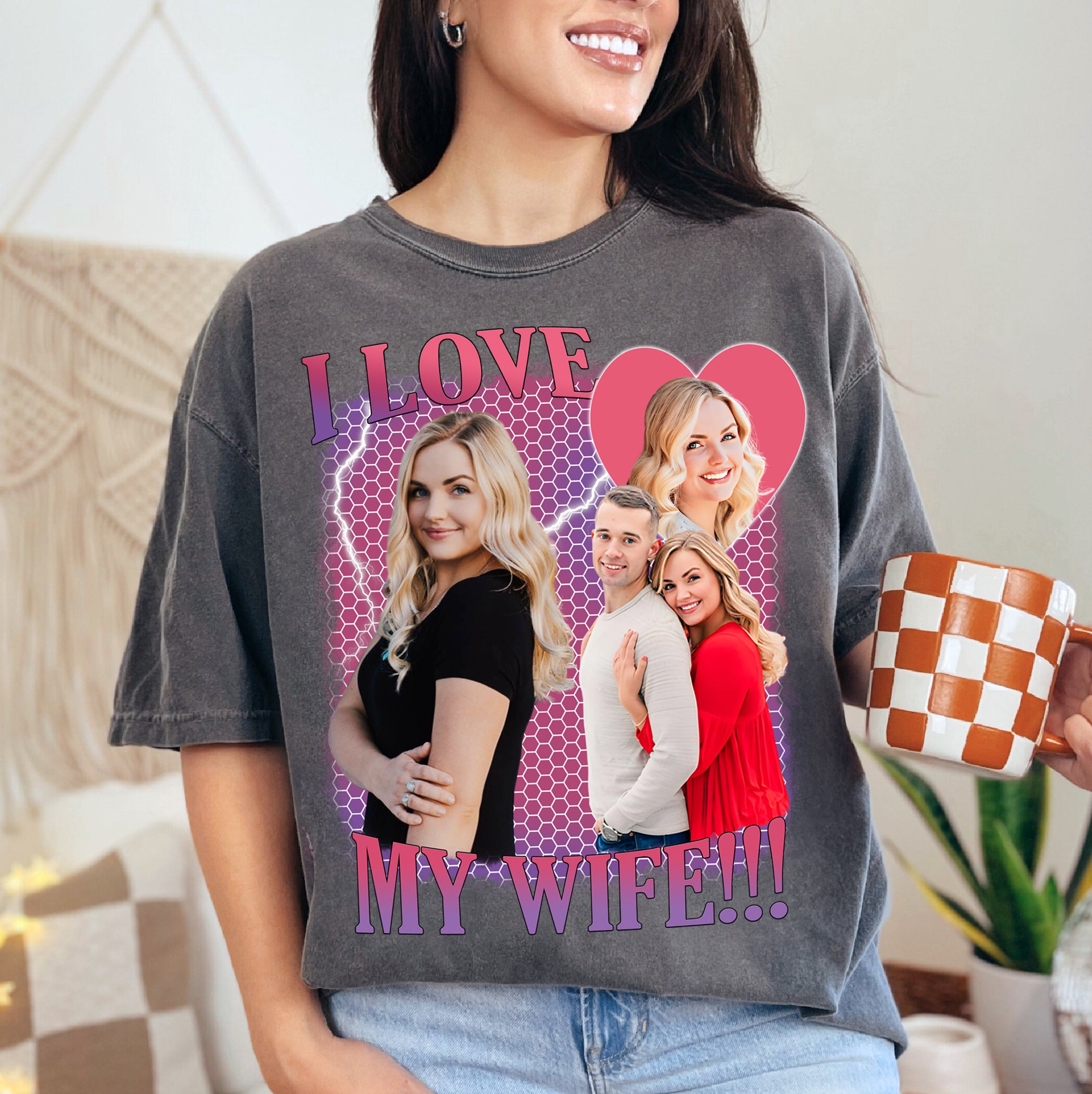 Custom Gift for Wife – Comfort Colors Vintage Photo T-Shirt