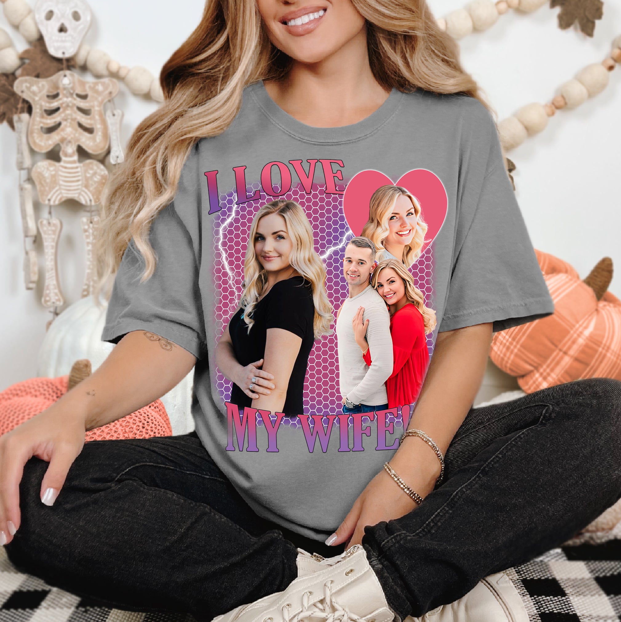 Custom Gift for Wife – Comfort Colors Vintage Photo T-Shirt