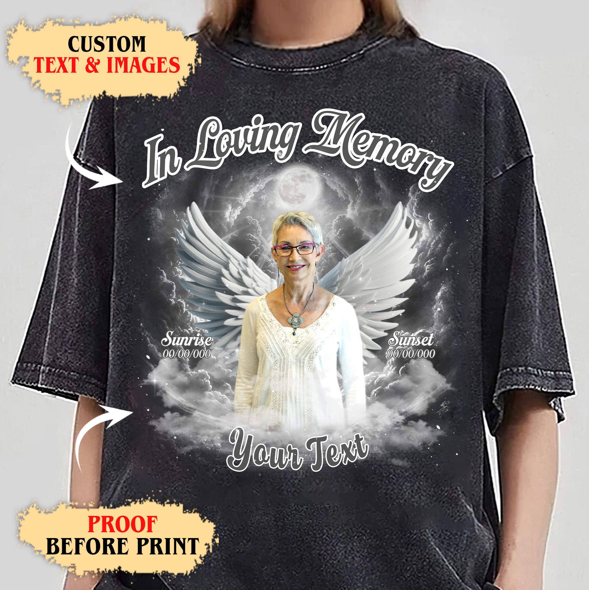 Custom Memorial Photo Tee - In Loving Memory Comfort Color T-Shirts