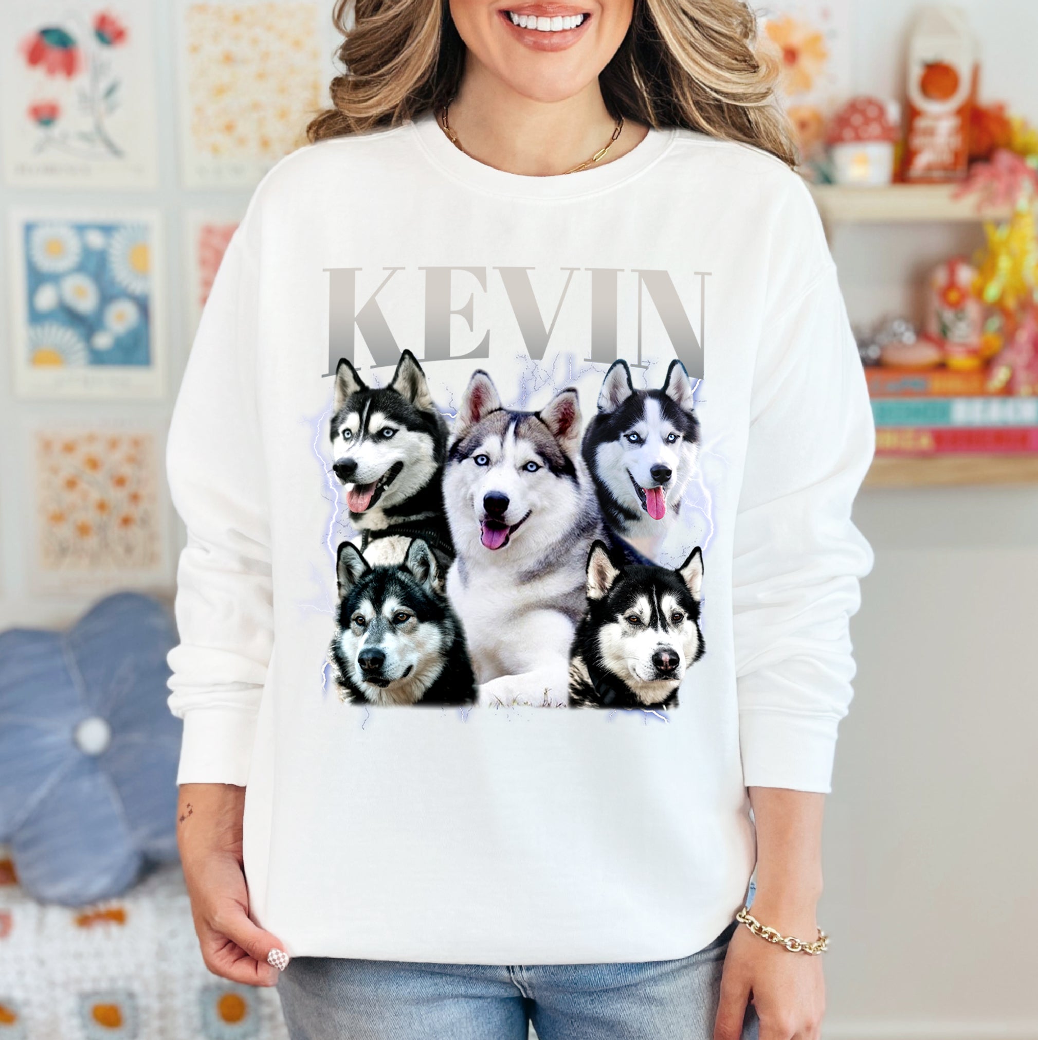 Custom Dog Face Shirt – Pet Name on T-Shirt Collage