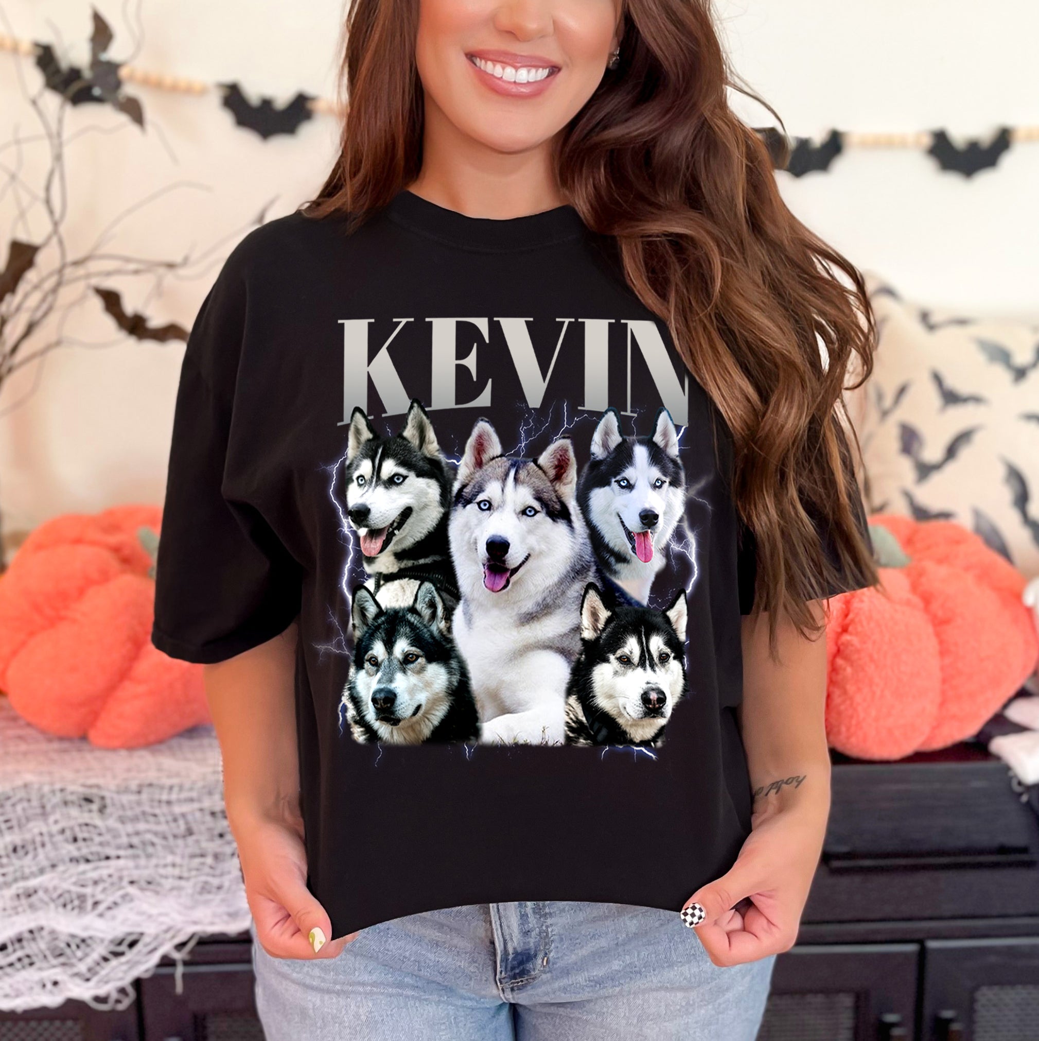 Custom Dog Face Shirt – Pet Name on T-Shirt Collage
