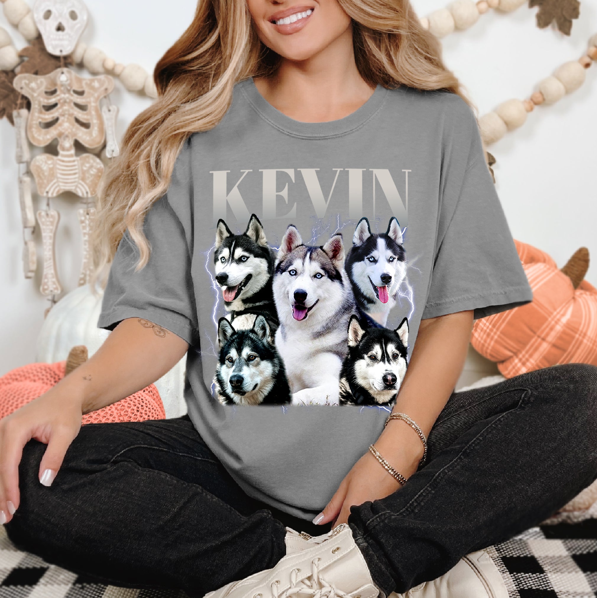 Custom Dog Face Shirt – Pet Name on T-Shirt Collage