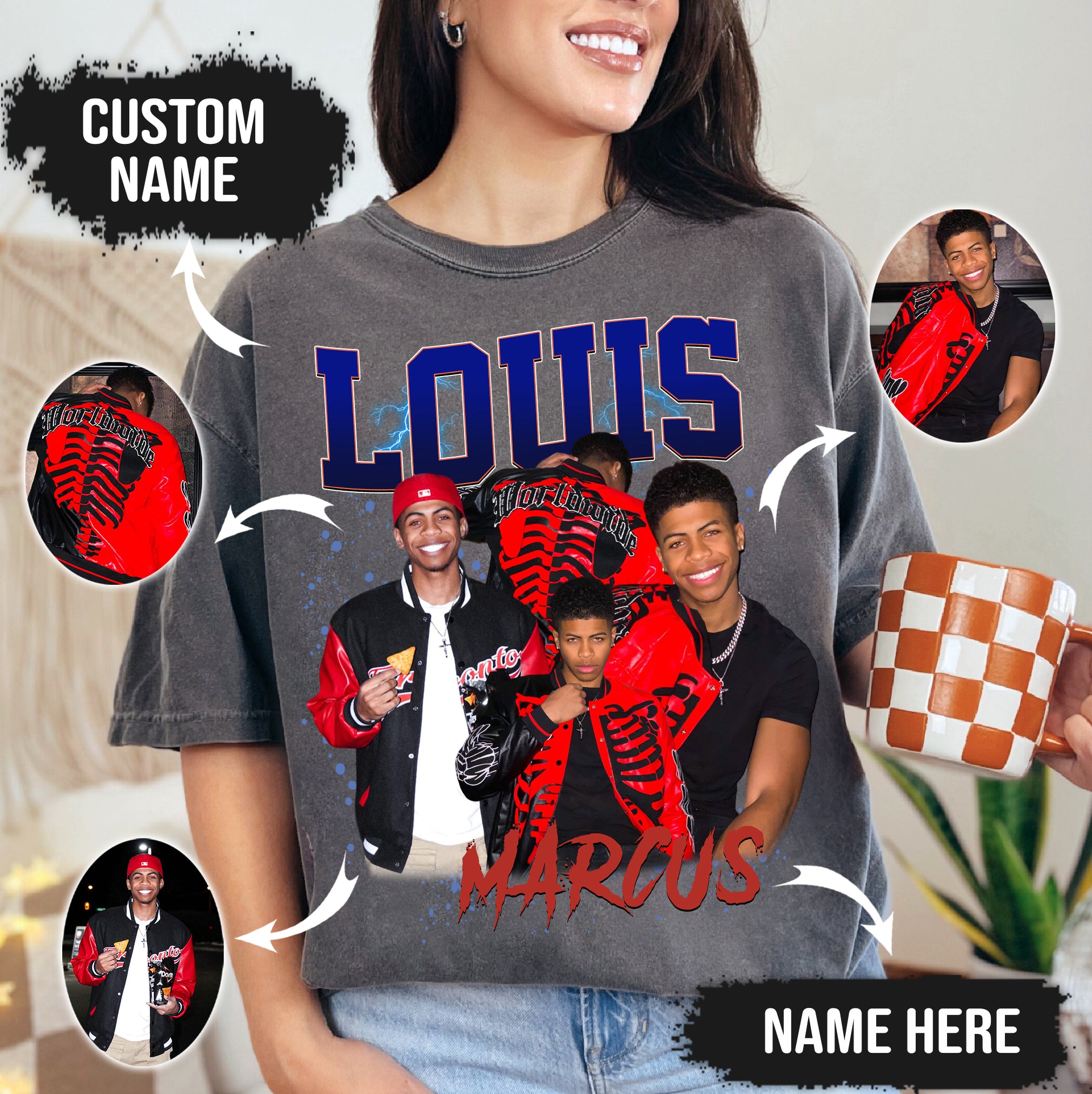 Custom Boyfriend Shirt – Personalized Comfort Colors Photo Tee with Name