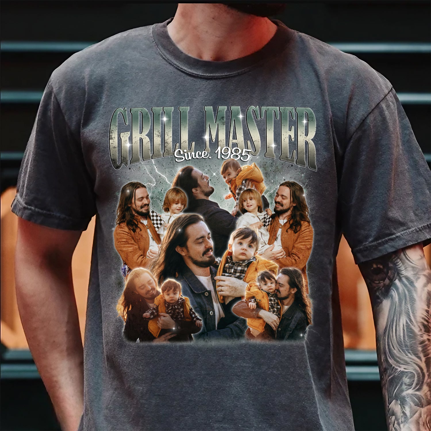 Personalized Grill Master Shirt – Custom Photo Dad Tee