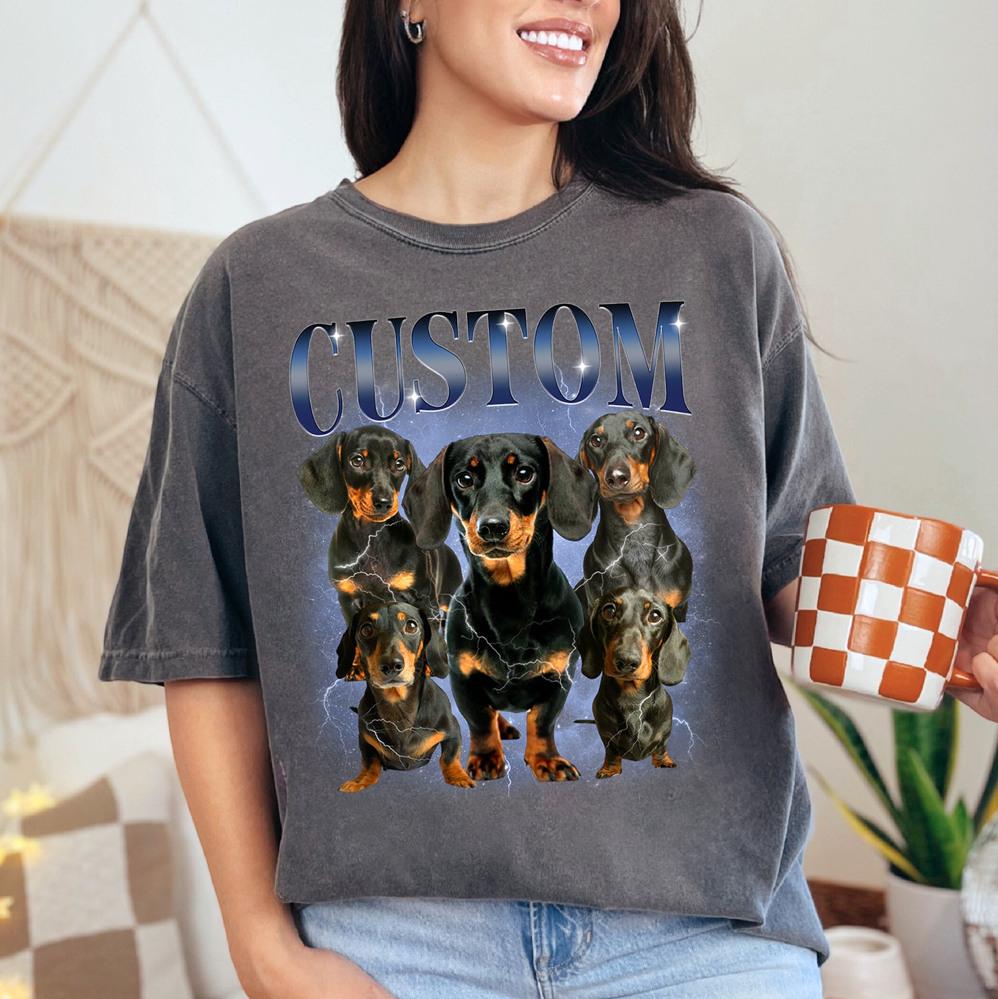 Custom Dog Photo On Shirt - Personalized Pet Photo Collage Shirt