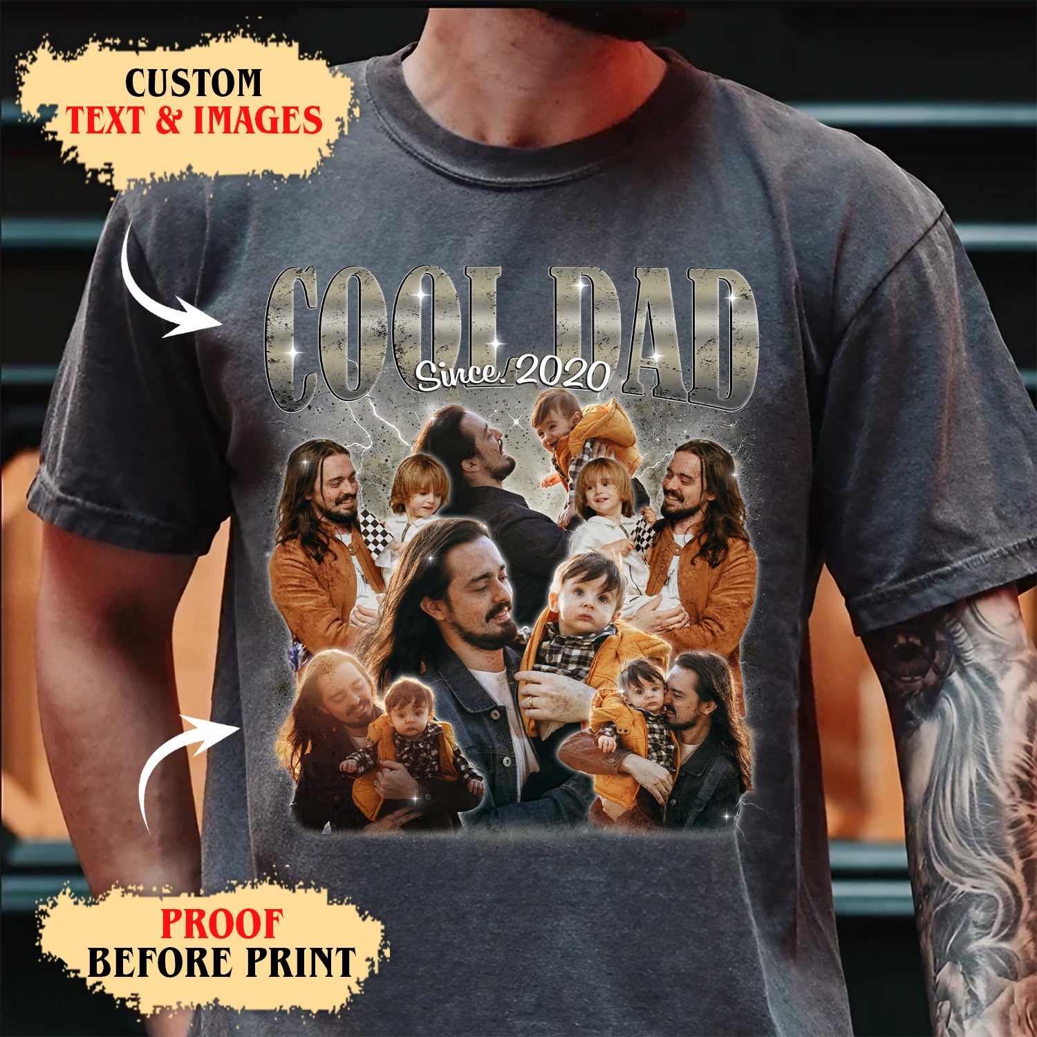 Custom Dad Shirt – Cool Dad Photo Collage Tee