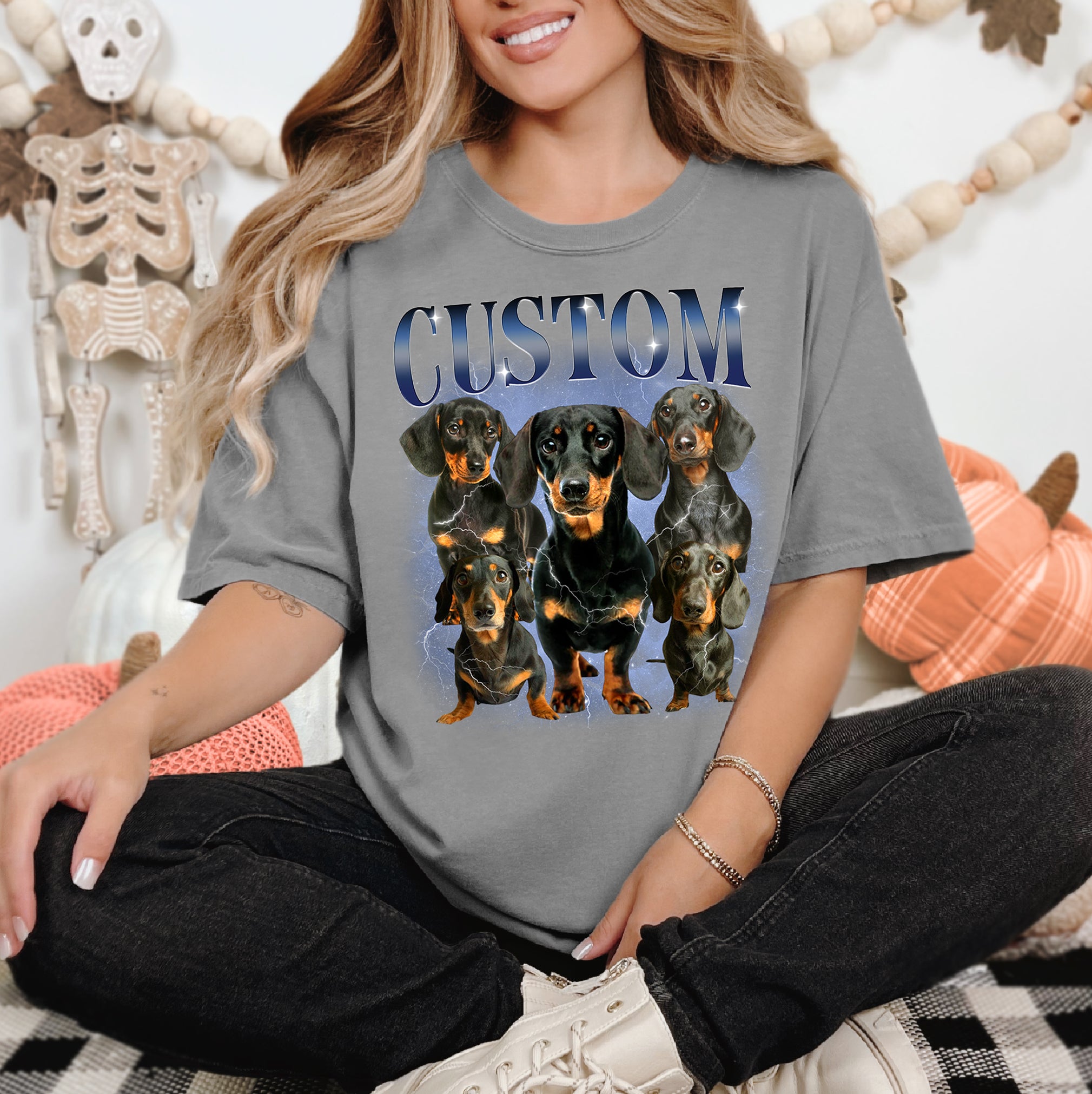 Custom Dog Photo On Shirt - Personalized Pet Photo Collage Shirt