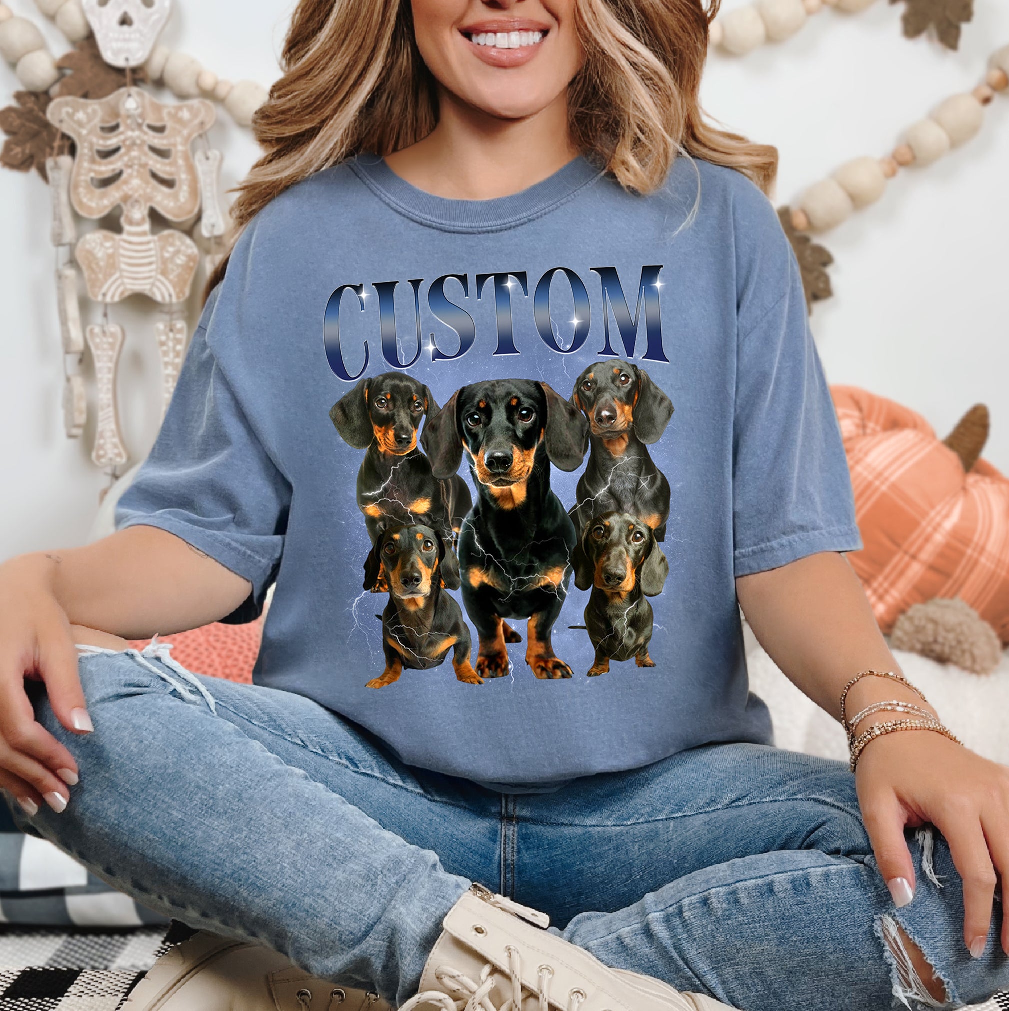 Custom Dog Photo On Shirt - Personalized Pet Photo Collage Shirt
