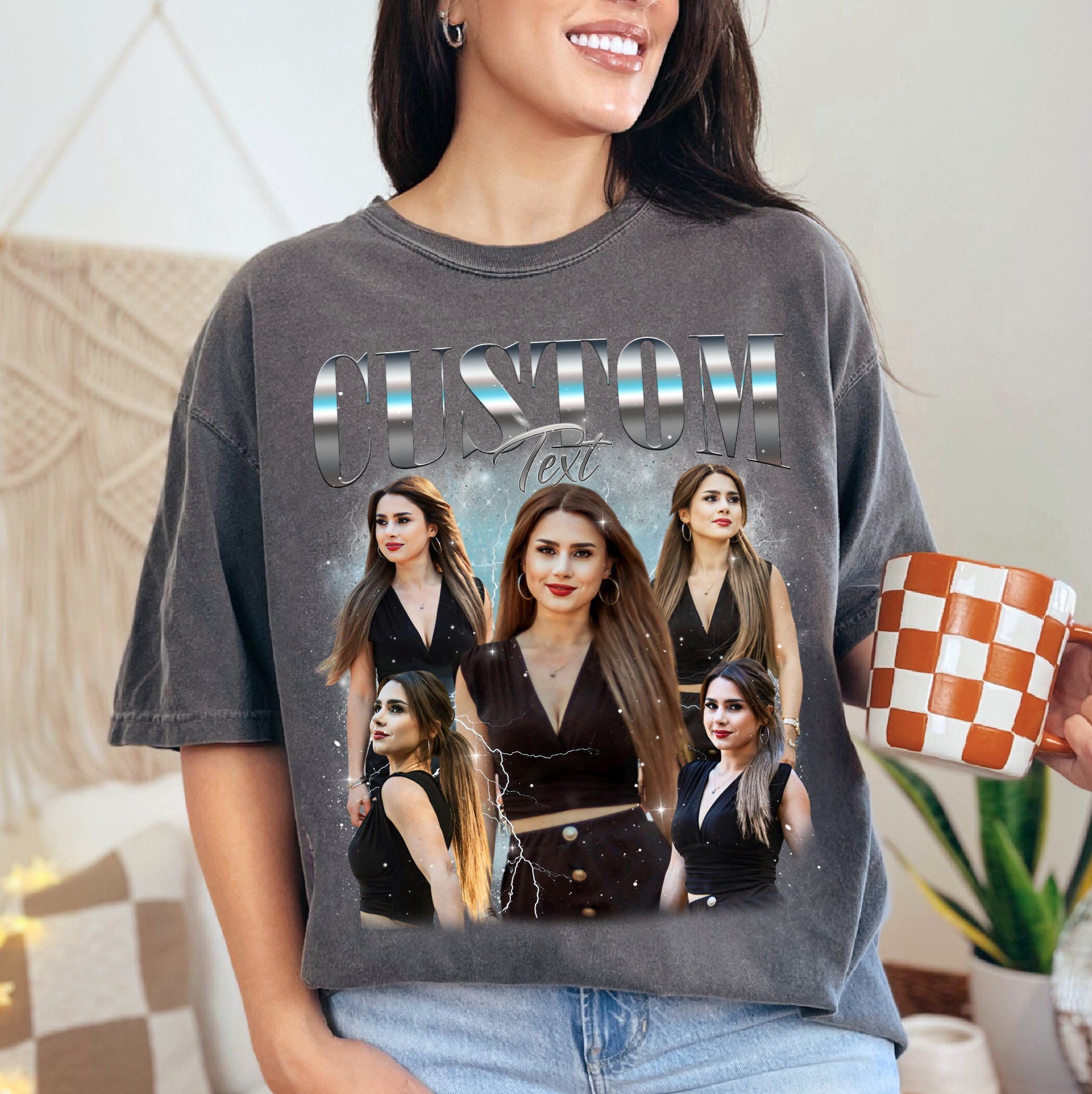 Custom Girlfriend Bootleg Shirt – Personalized Vintage Photo Tee