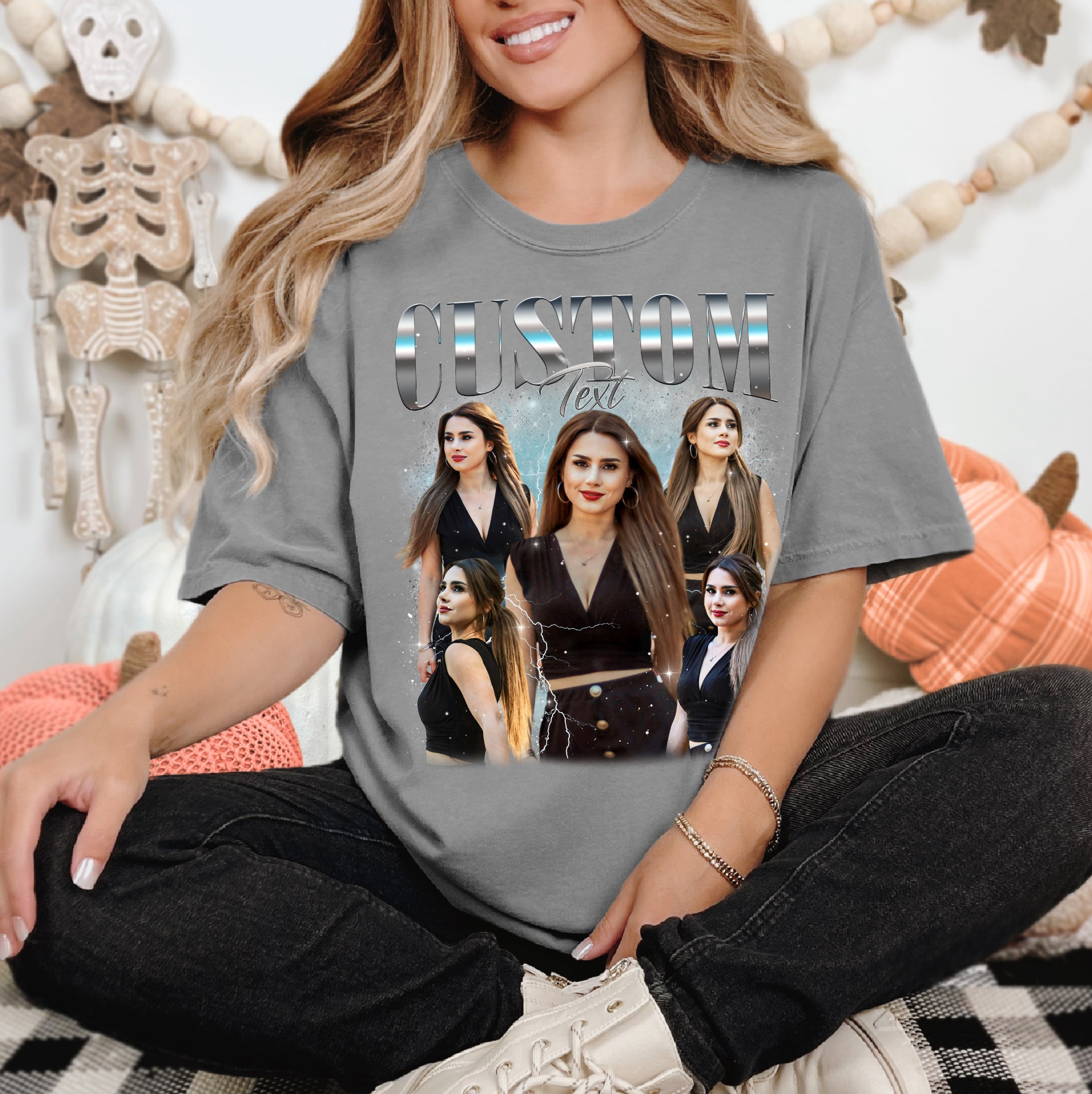 Custom Girlfriend Bootleg Shirt – Personalized Vintage Photo Tee