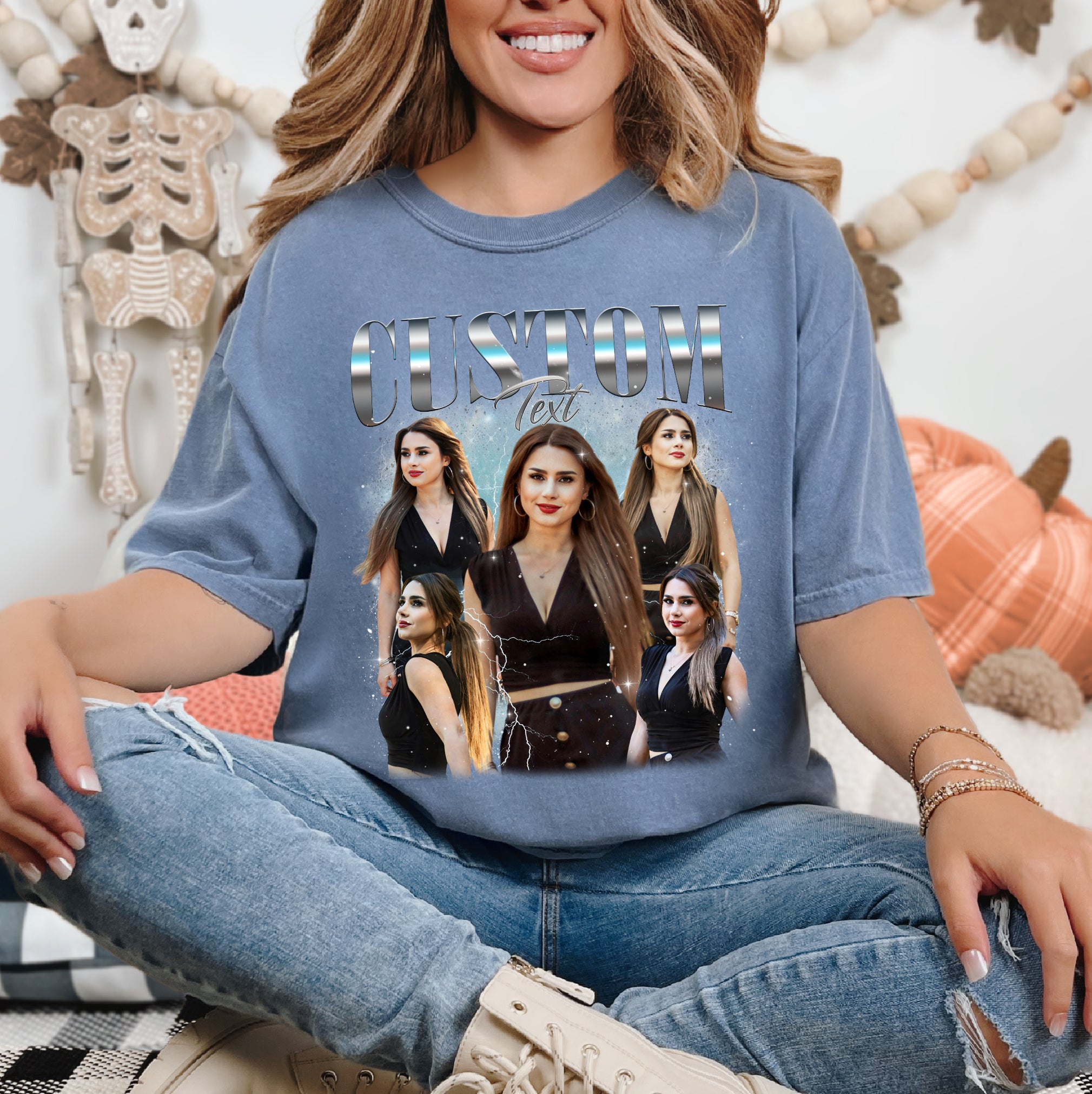 Custom Girlfriend Bootleg Shirt – Personalized Vintage Photo Tee