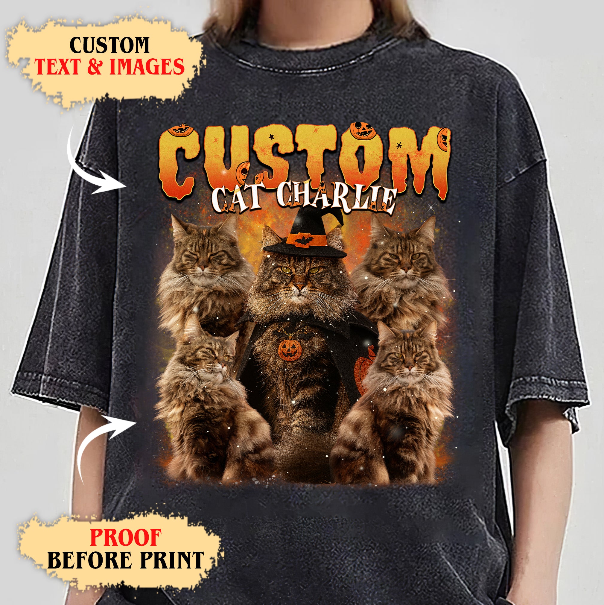 Custom Halloween Cat Shirt – Shirt with Pet’s Face