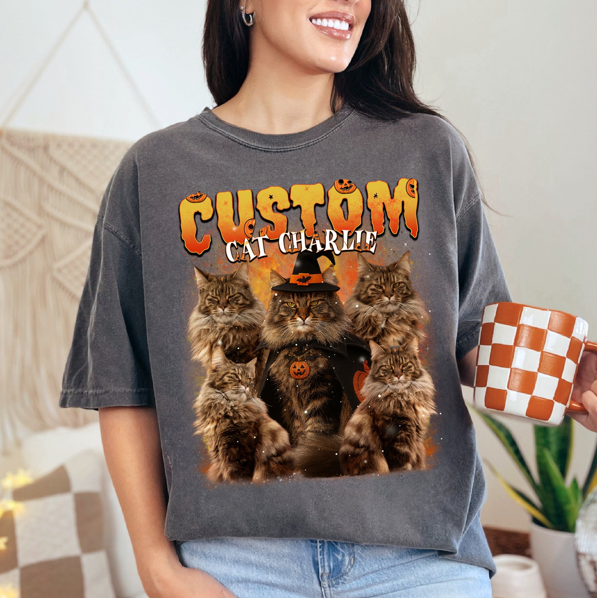 Custom Halloween Cat Shirt – Shirt with Pet’s Face