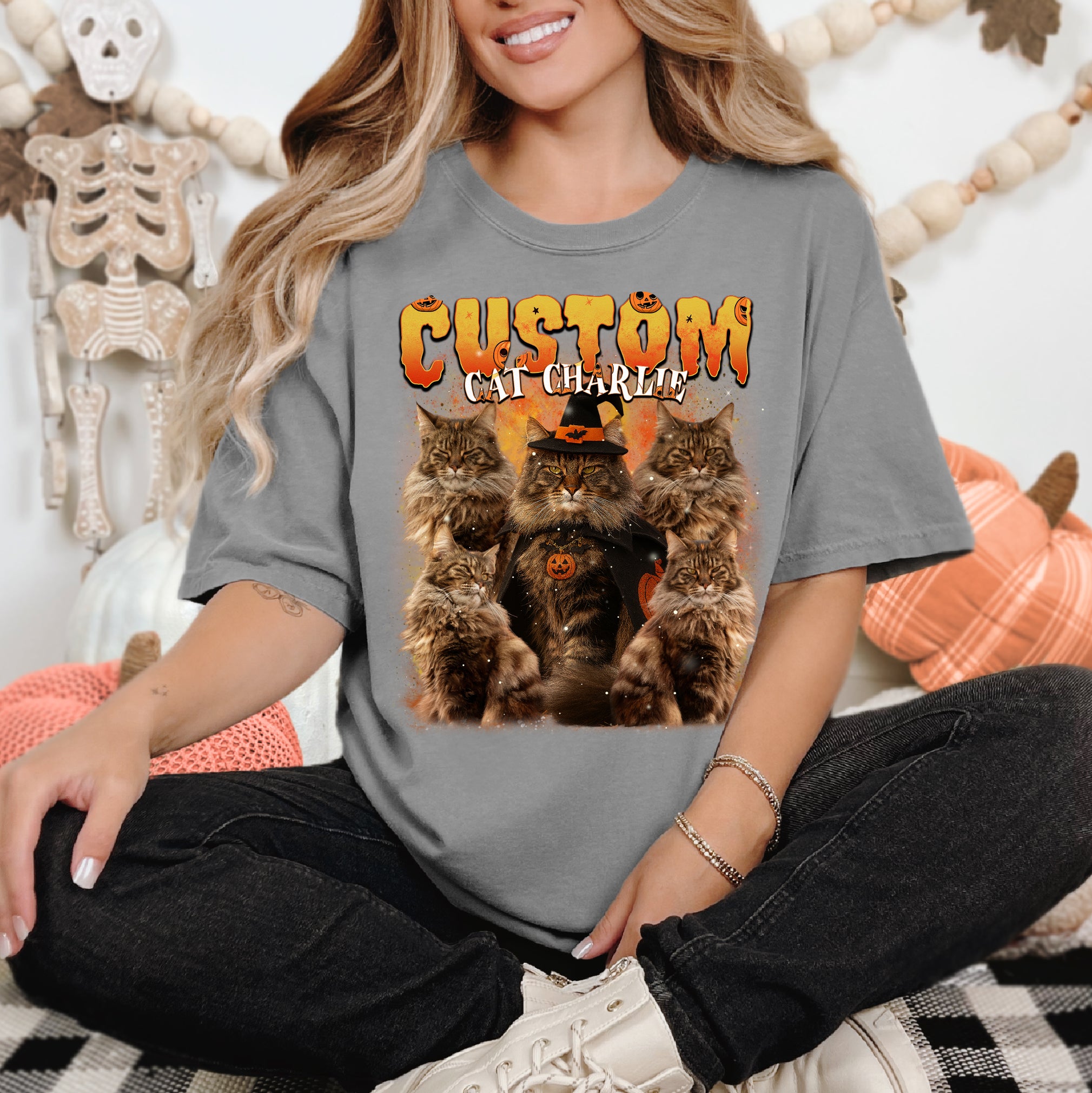 Custom Halloween Cat Shirt – Shirt with Pet’s Face