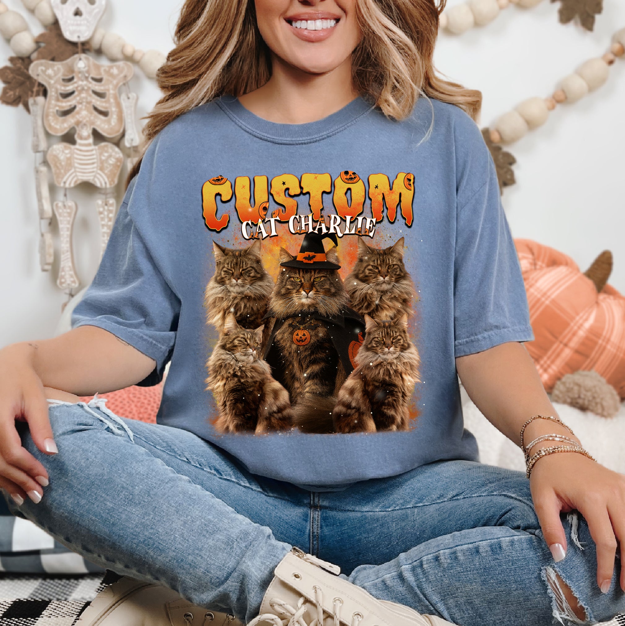 Custom Halloween Cat Shirt – Shirt with Pet’s Face