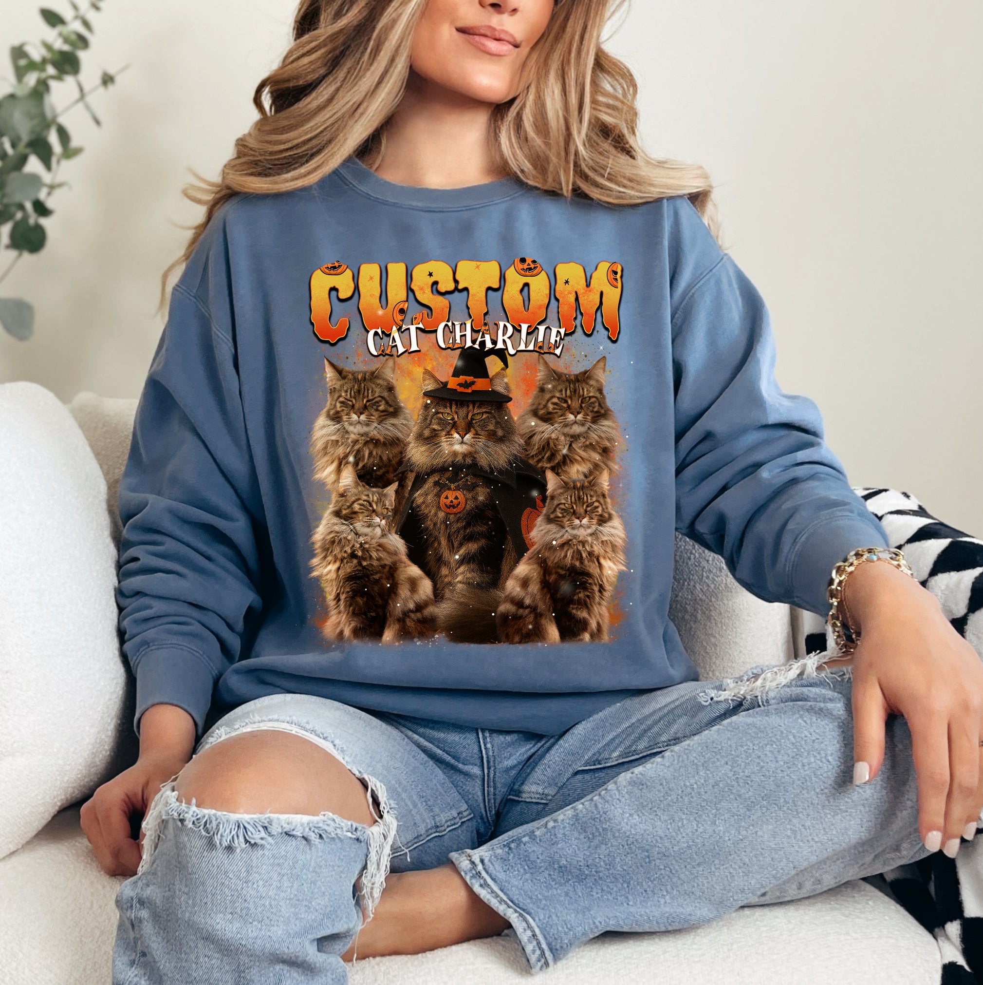 Custom Halloween Cat Shirt – Shirt with Pet’s Face