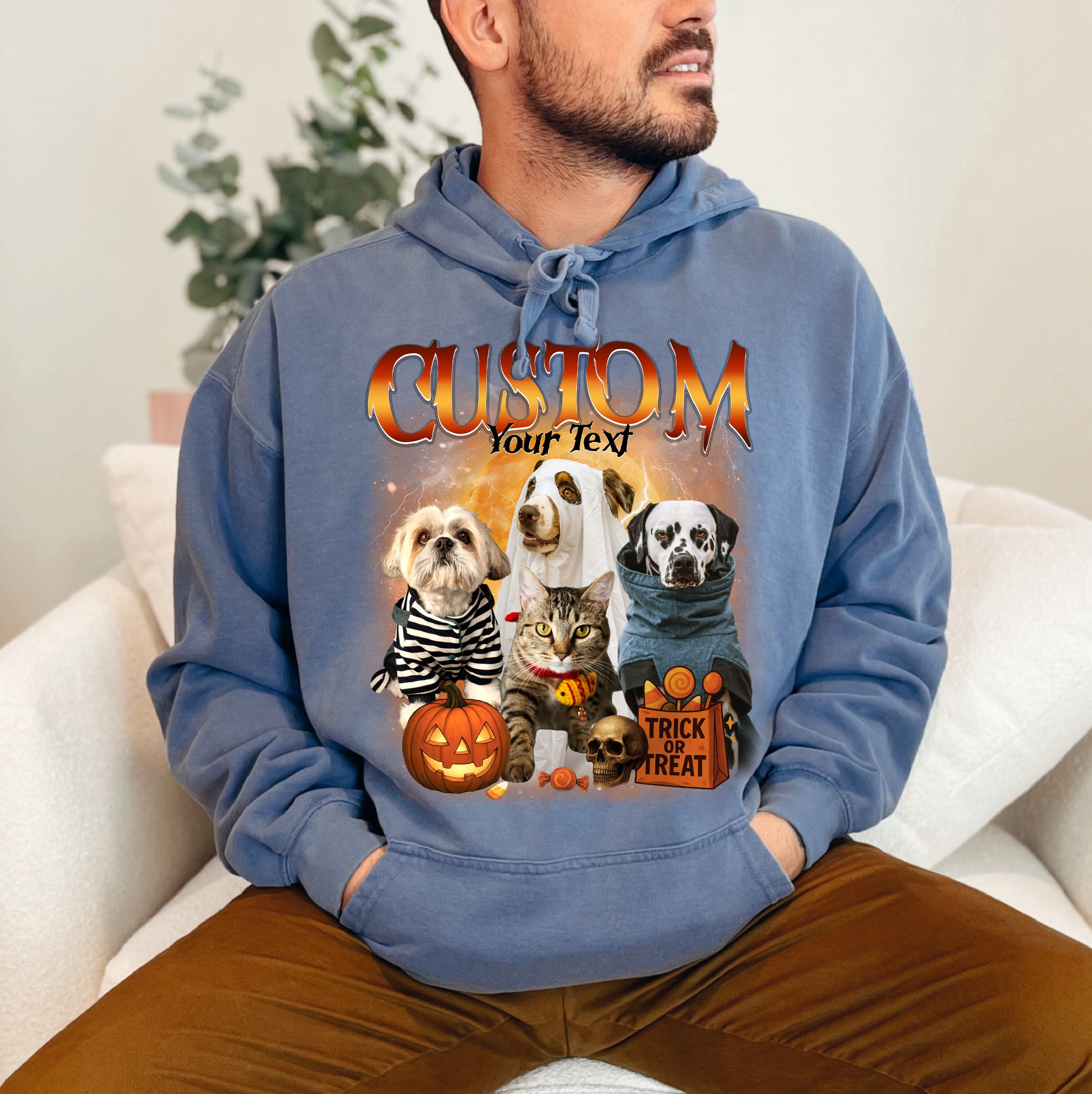Customizable Halloween Shirt – Pets in Costume Graphic Tee