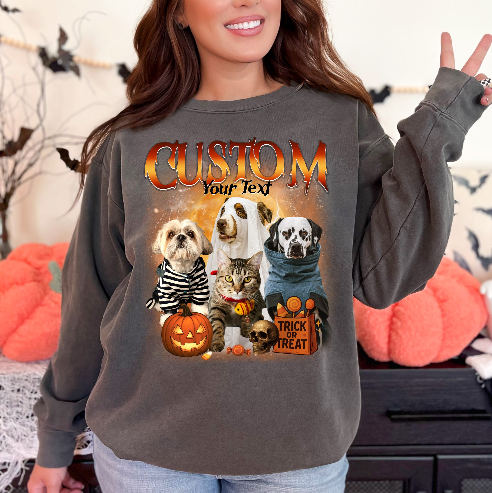 Customizable Halloween Shirt – Pets in Costume Graphic Tee