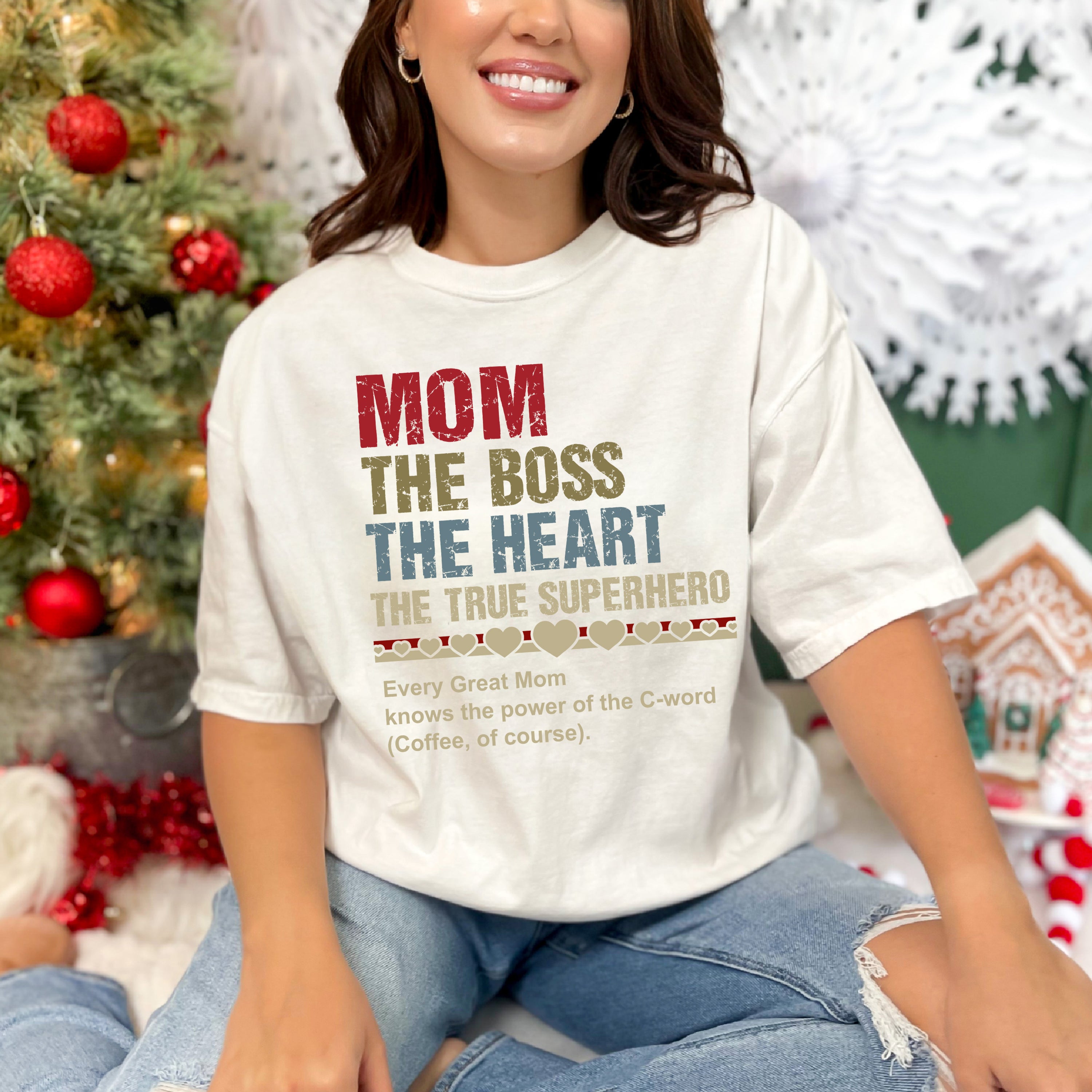 Mom The Boss The Heart T-Shirt, Comfort Colors Shirt, Funny Gift For Mom
