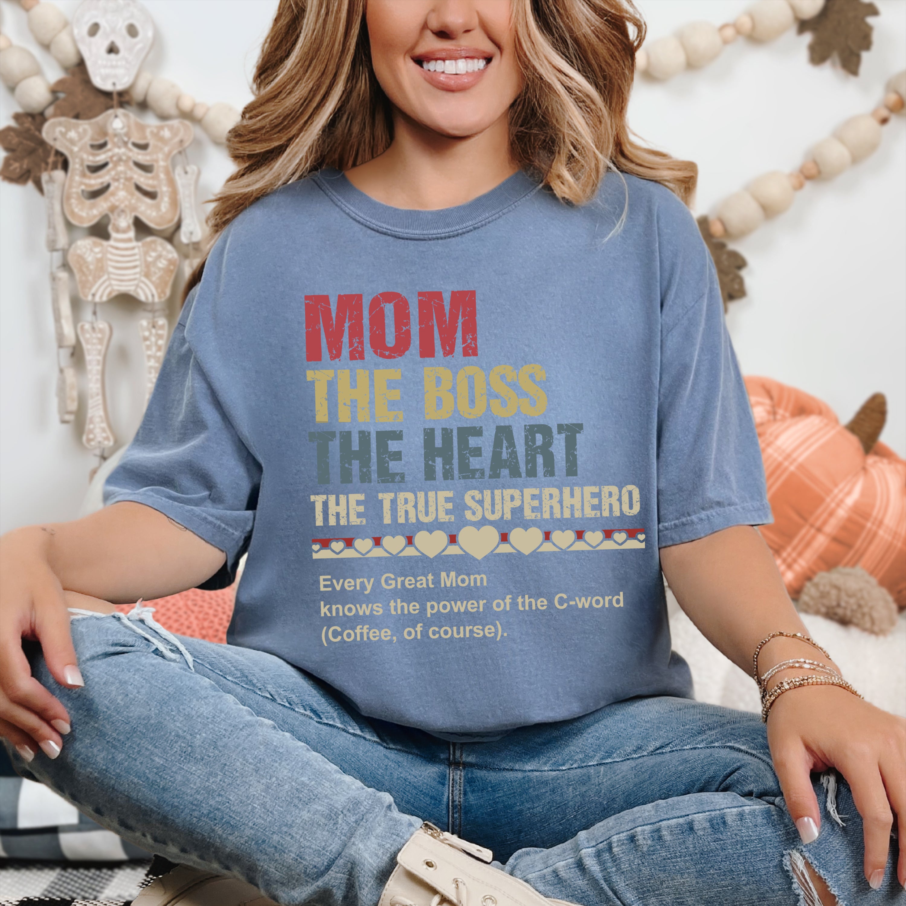 Mom The Boss The Heart T-Shirt, Comfort Colors Shirt, Funny Gift For Mom