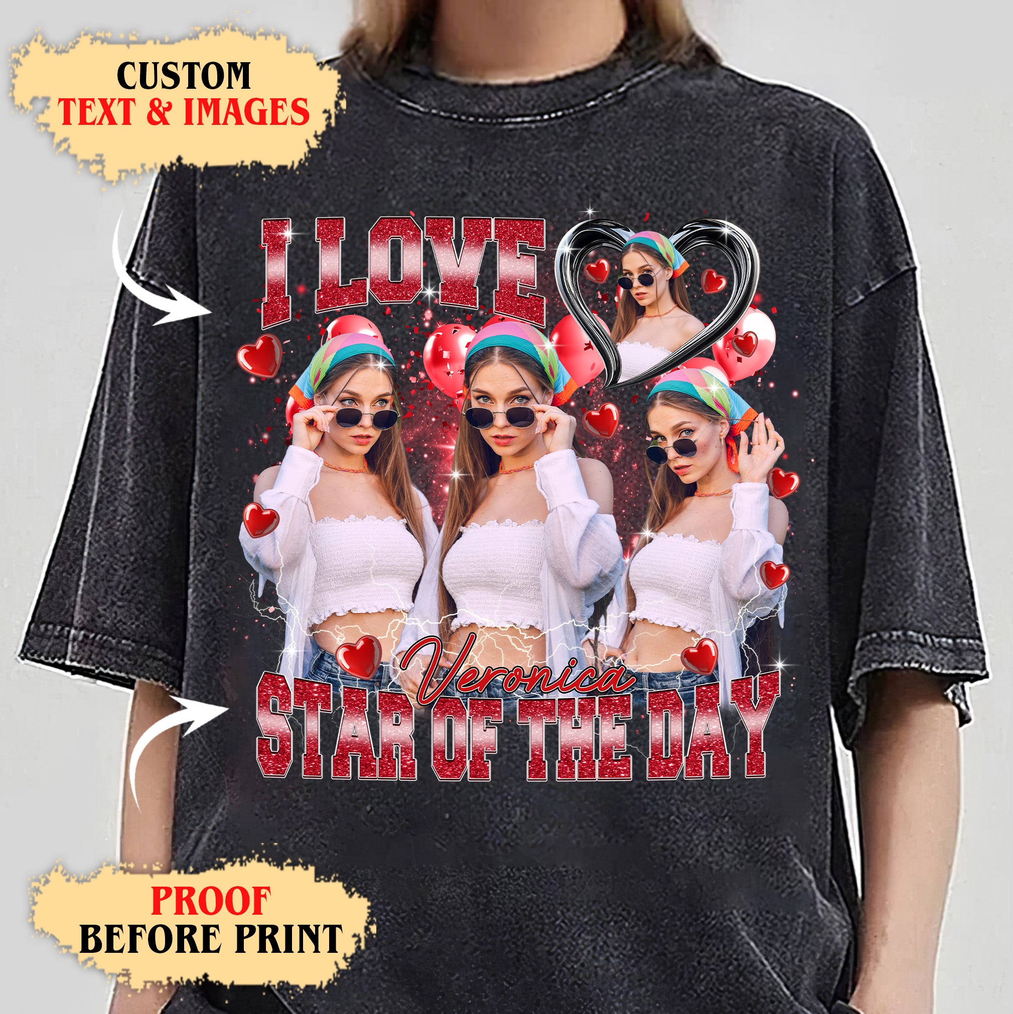 Unique Personalized Photo Shirt – Show Your Love Like a Star of The Day
