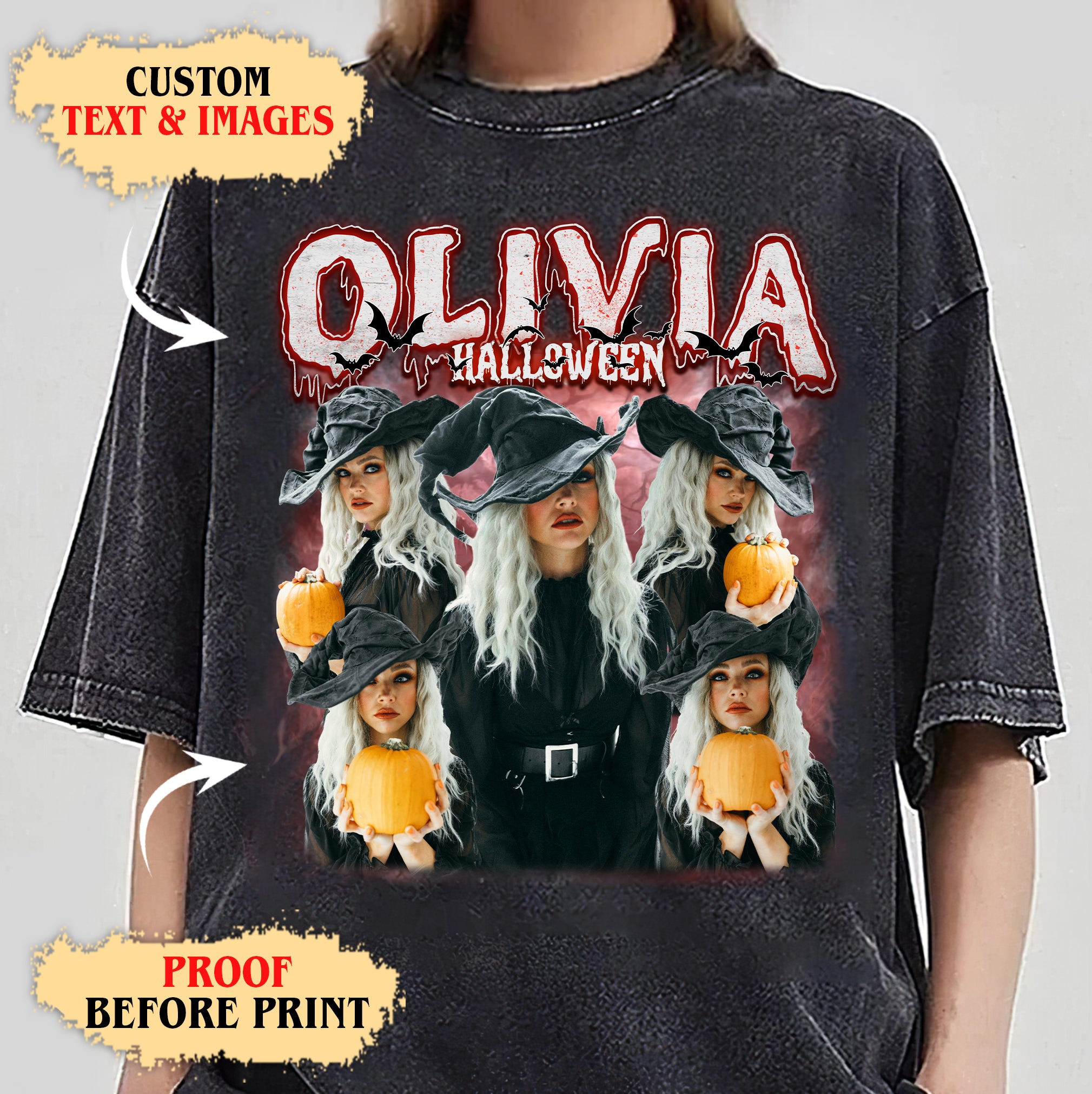 Creepy Red Haze – Custom Name Halloween Comfort Colors Shirt