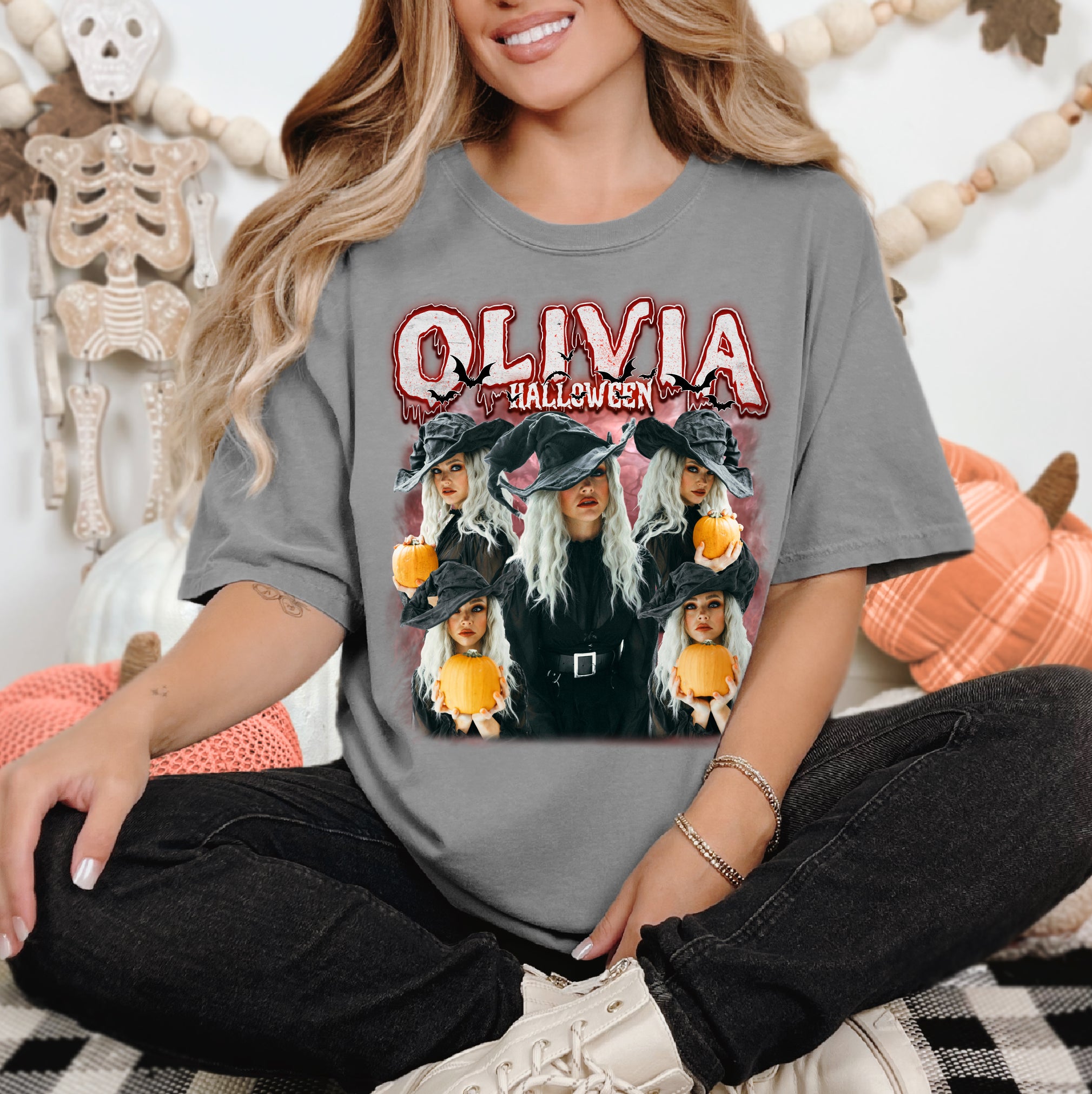 Creepy Red Haze – Custom Name Halloween Comfort Colors Shirt