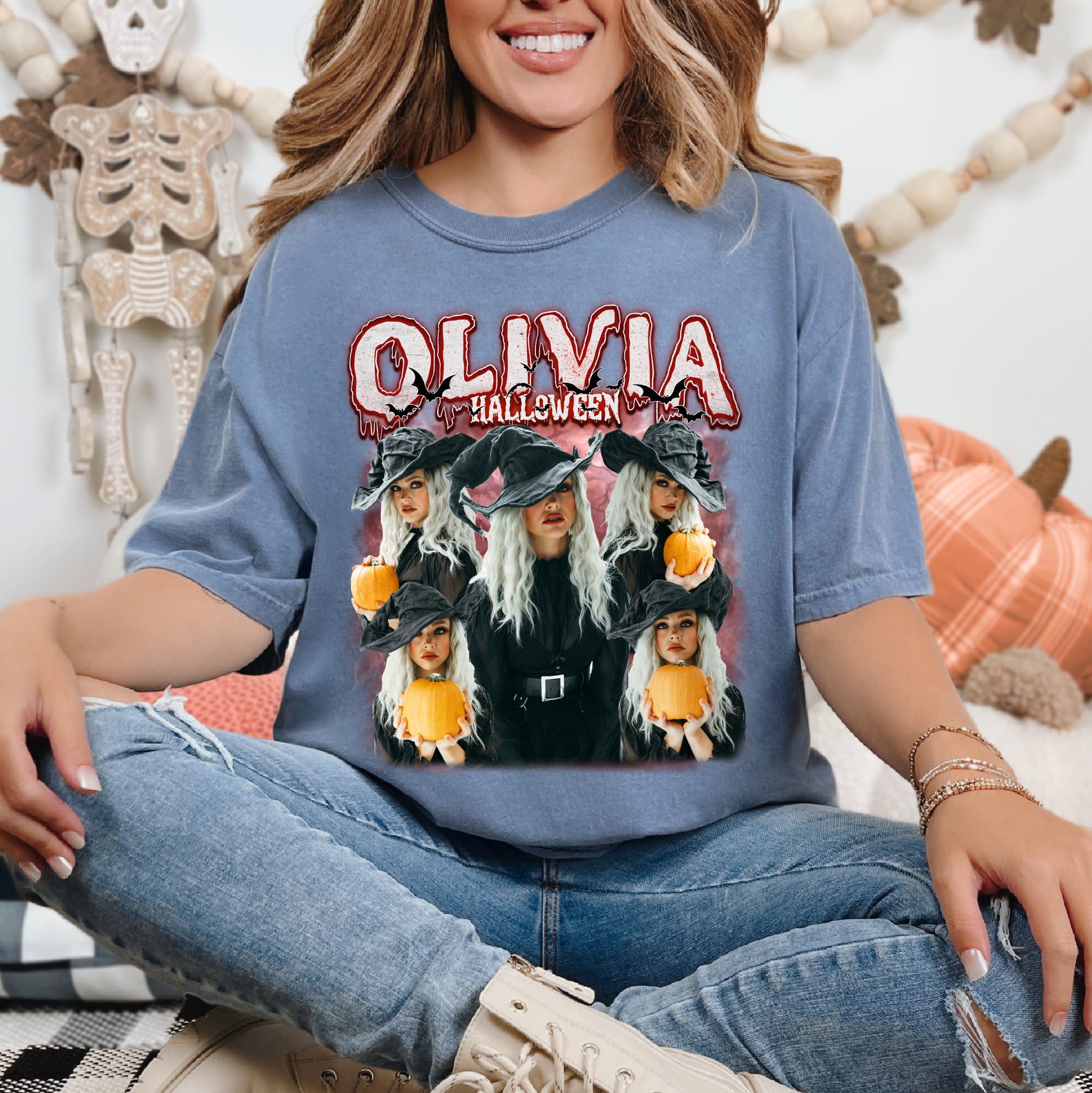 Creepy Red Haze – Custom Name Halloween Comfort Colors Shirt