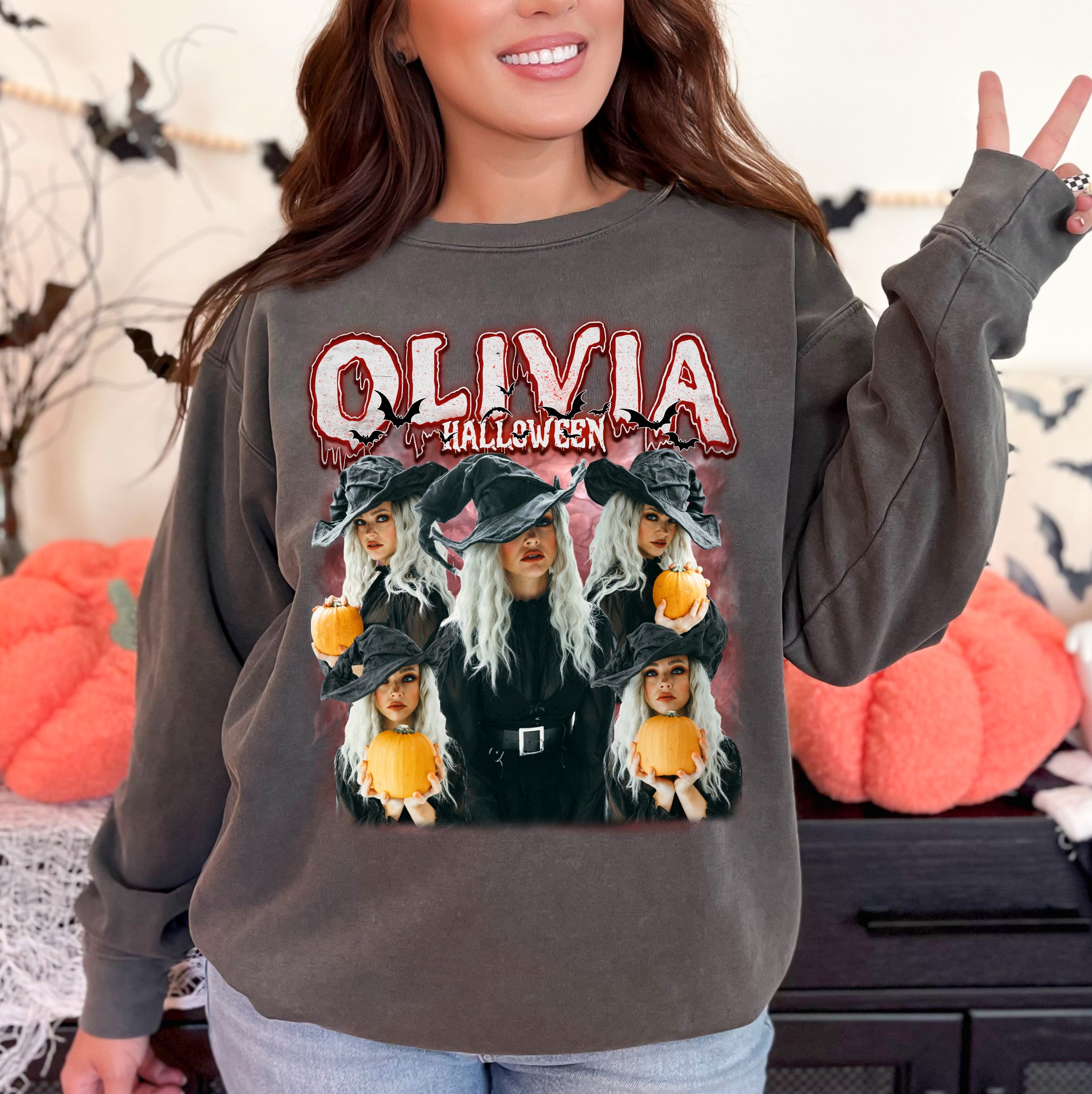 Creepy Red Haze – Custom Name Halloween Comfort Colors Shirt