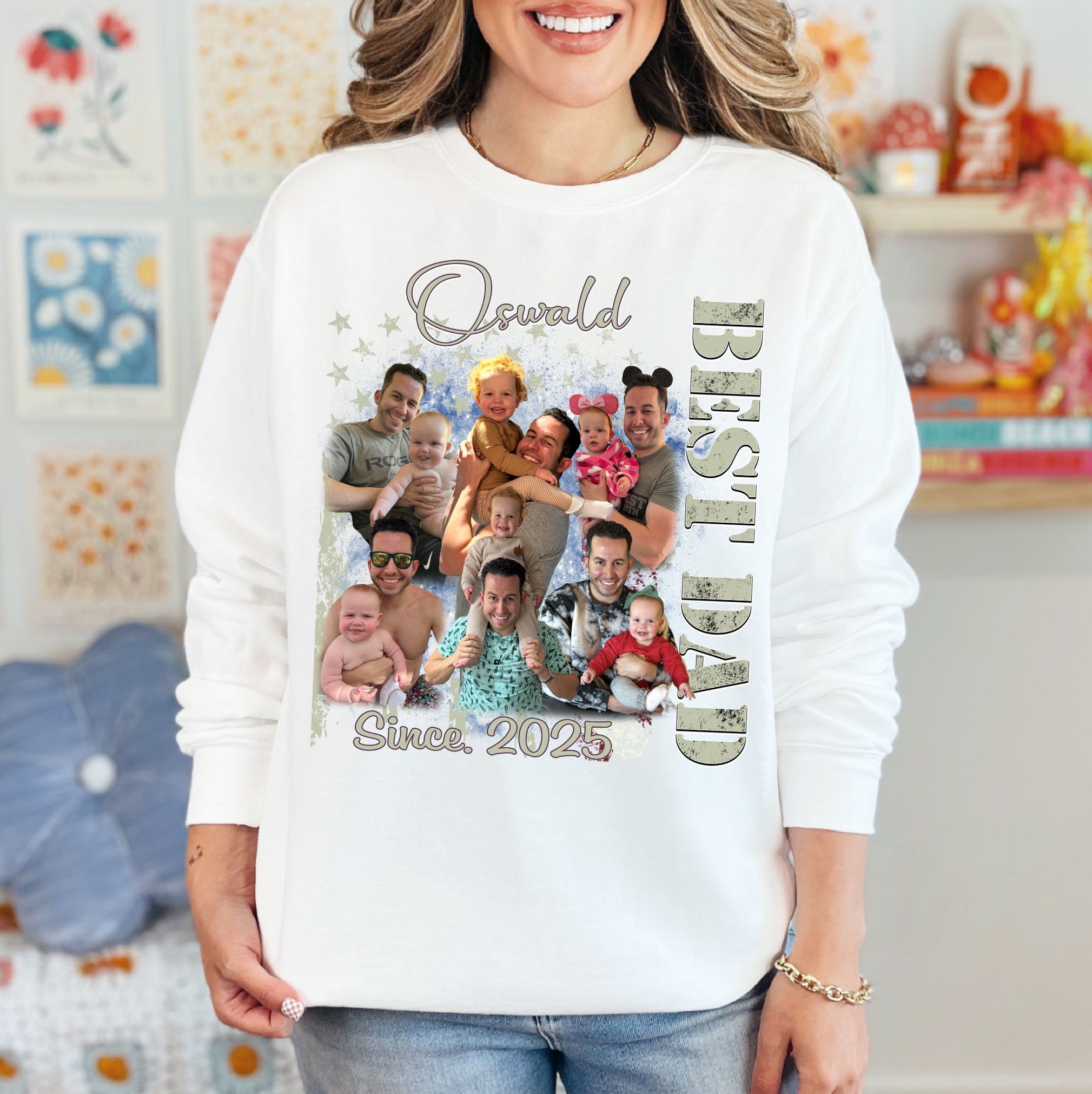 Best Dad T-Shirt with Kids’ Faces – Custom Photo Collage