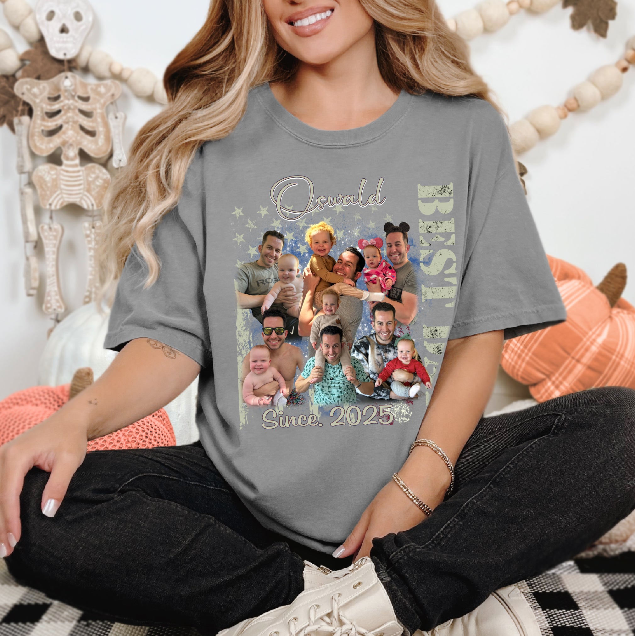 Best Dad T-Shirt with Kids’ Faces – Custom Photo Collage