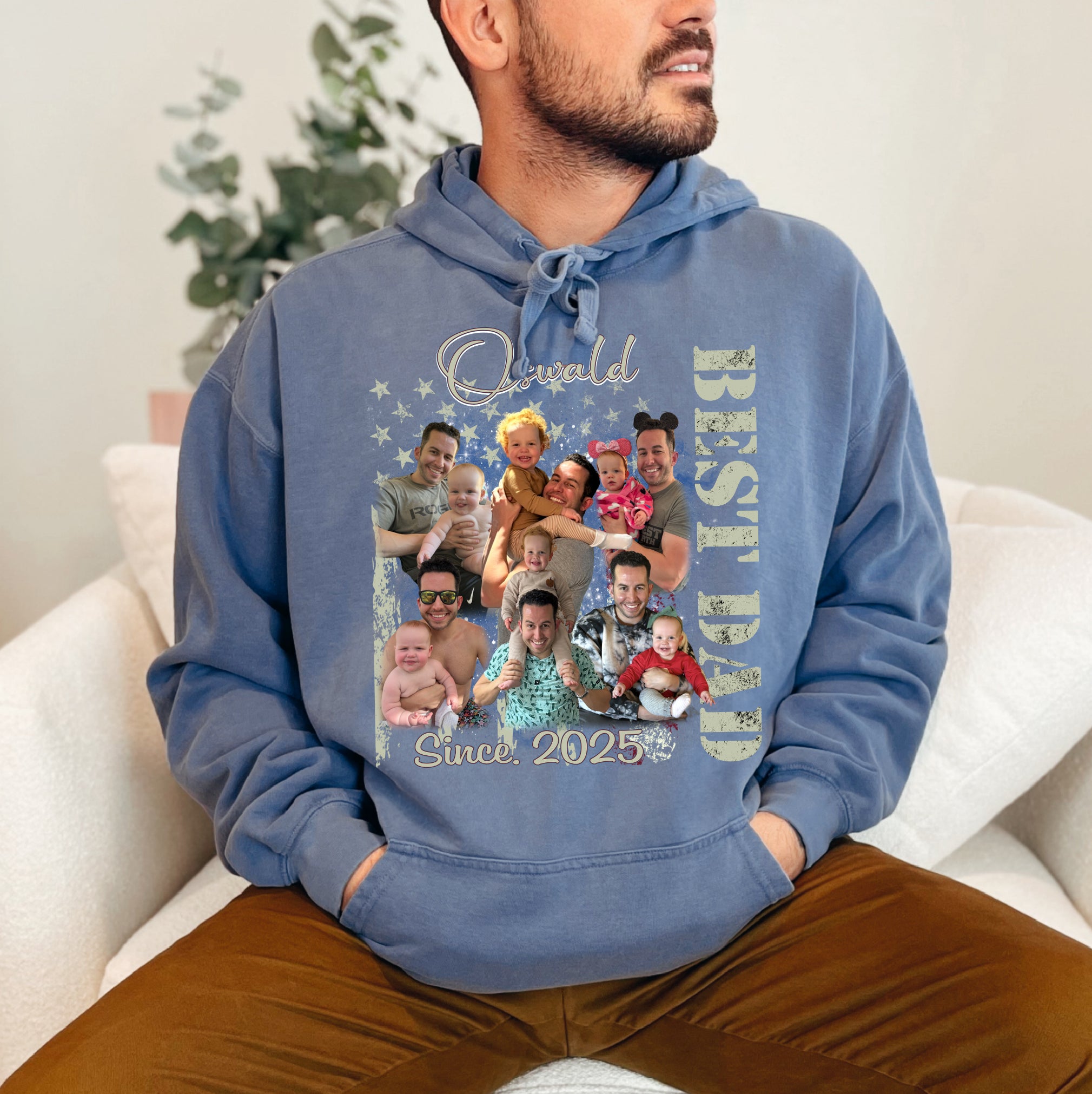 Best Dad T-Shirt with Kids’ Faces – Custom Photo Collage