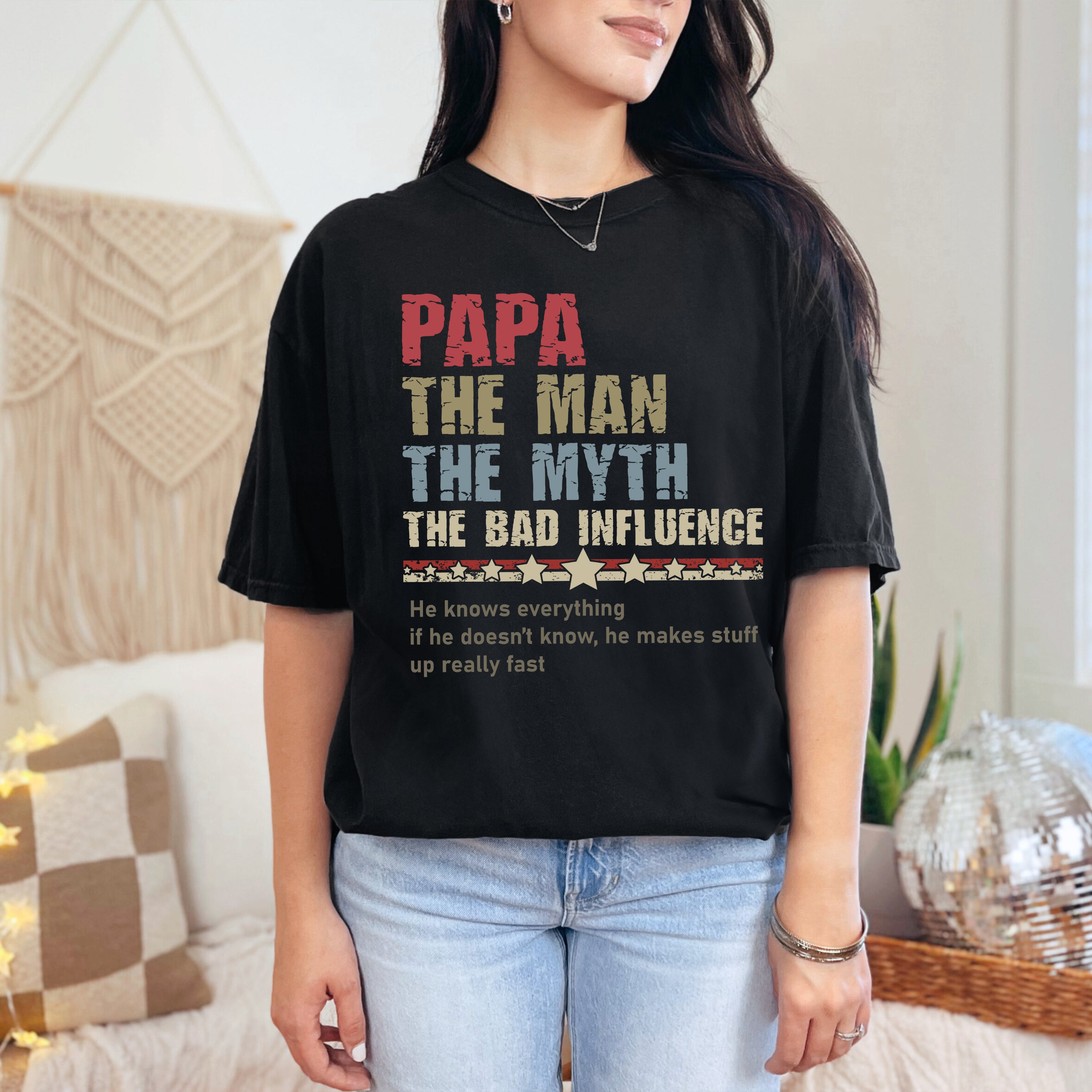 Papa The Man The Myth T-Shirt, Gift For Dad, Comfort Colors Shirt