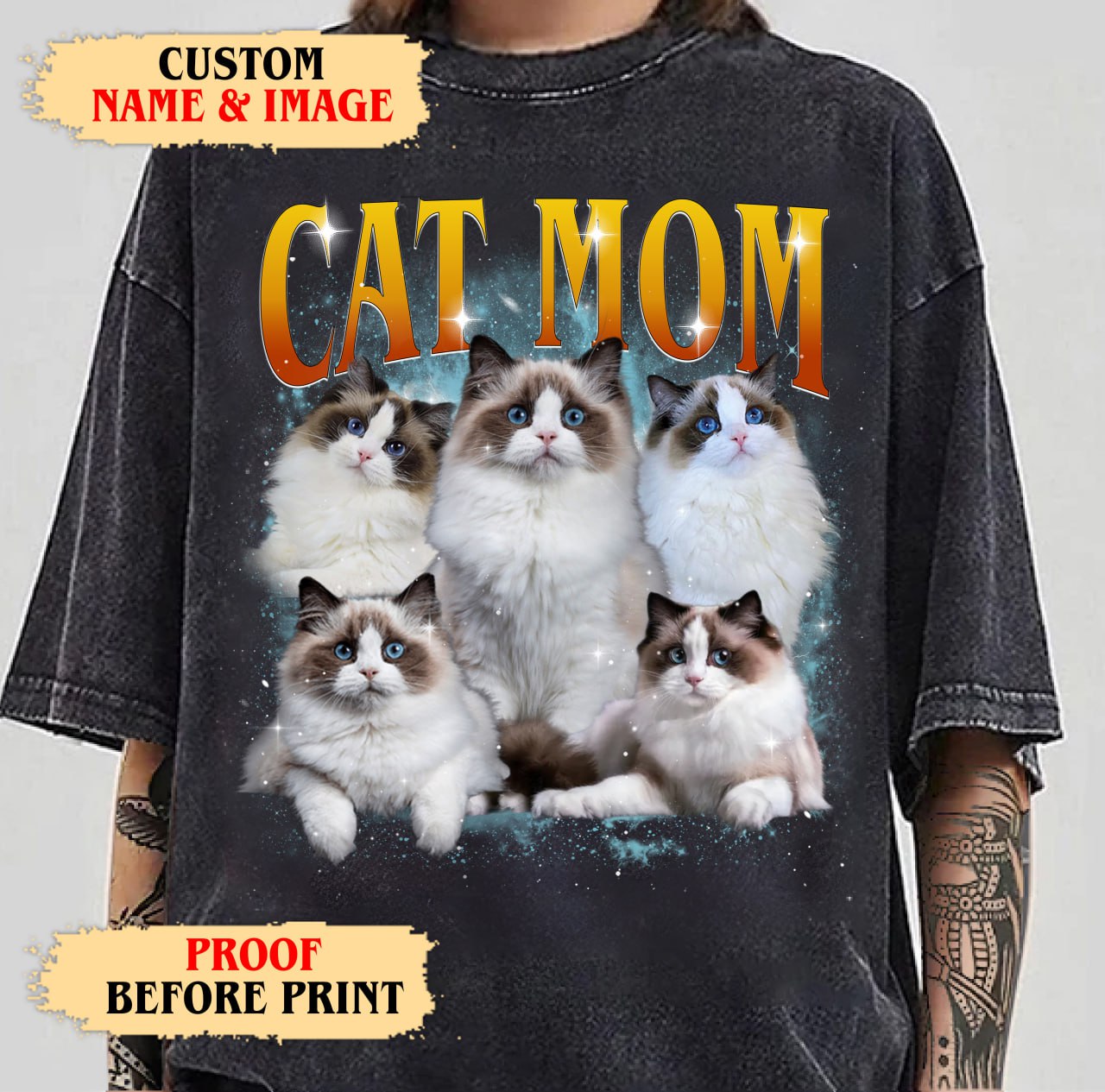 Custom Cat Mom Shirt – Personalized Pet Photo Tee