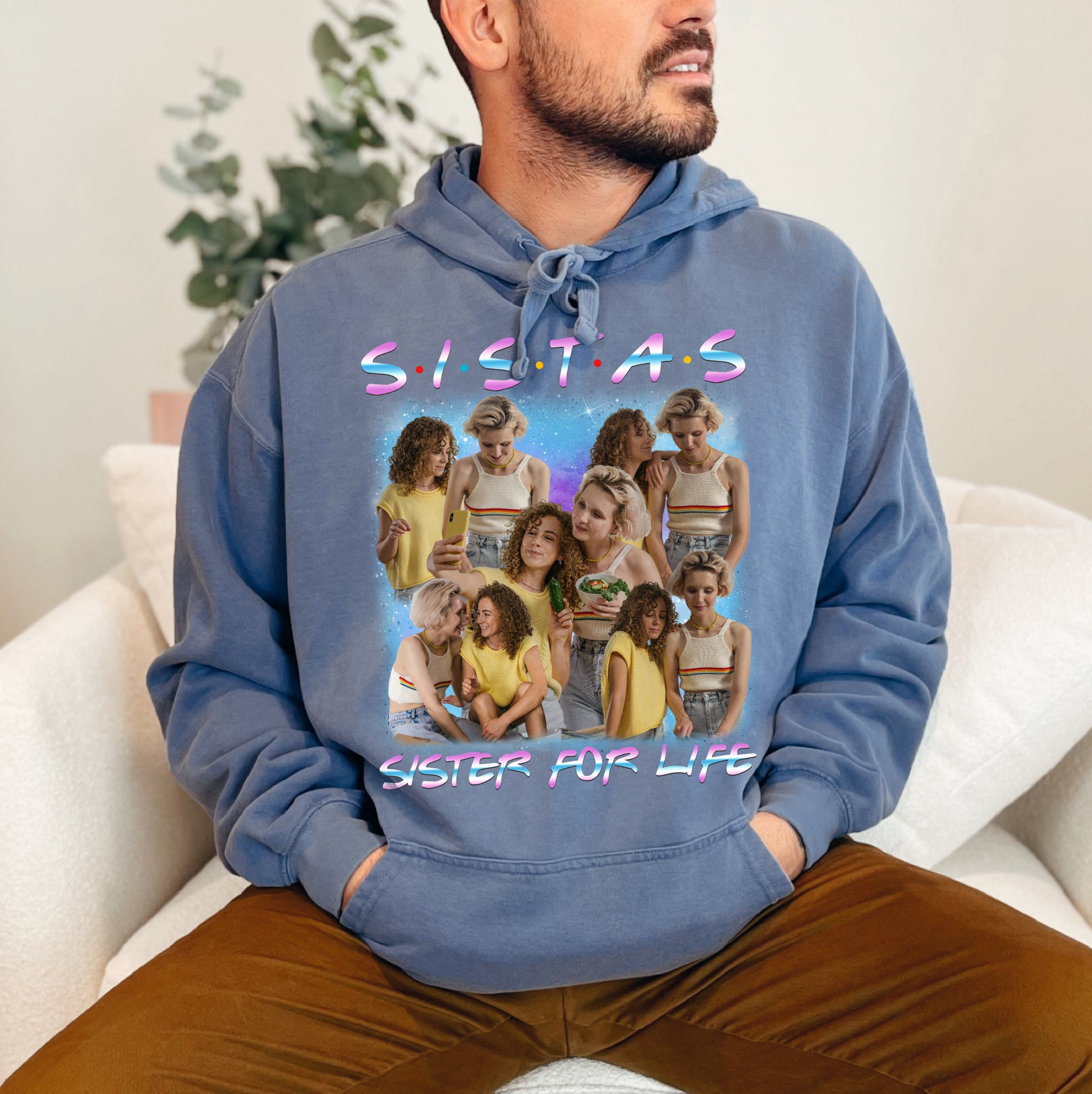 Custom Sisters For Life Shirt – 90s Friends-Style Photo Tee