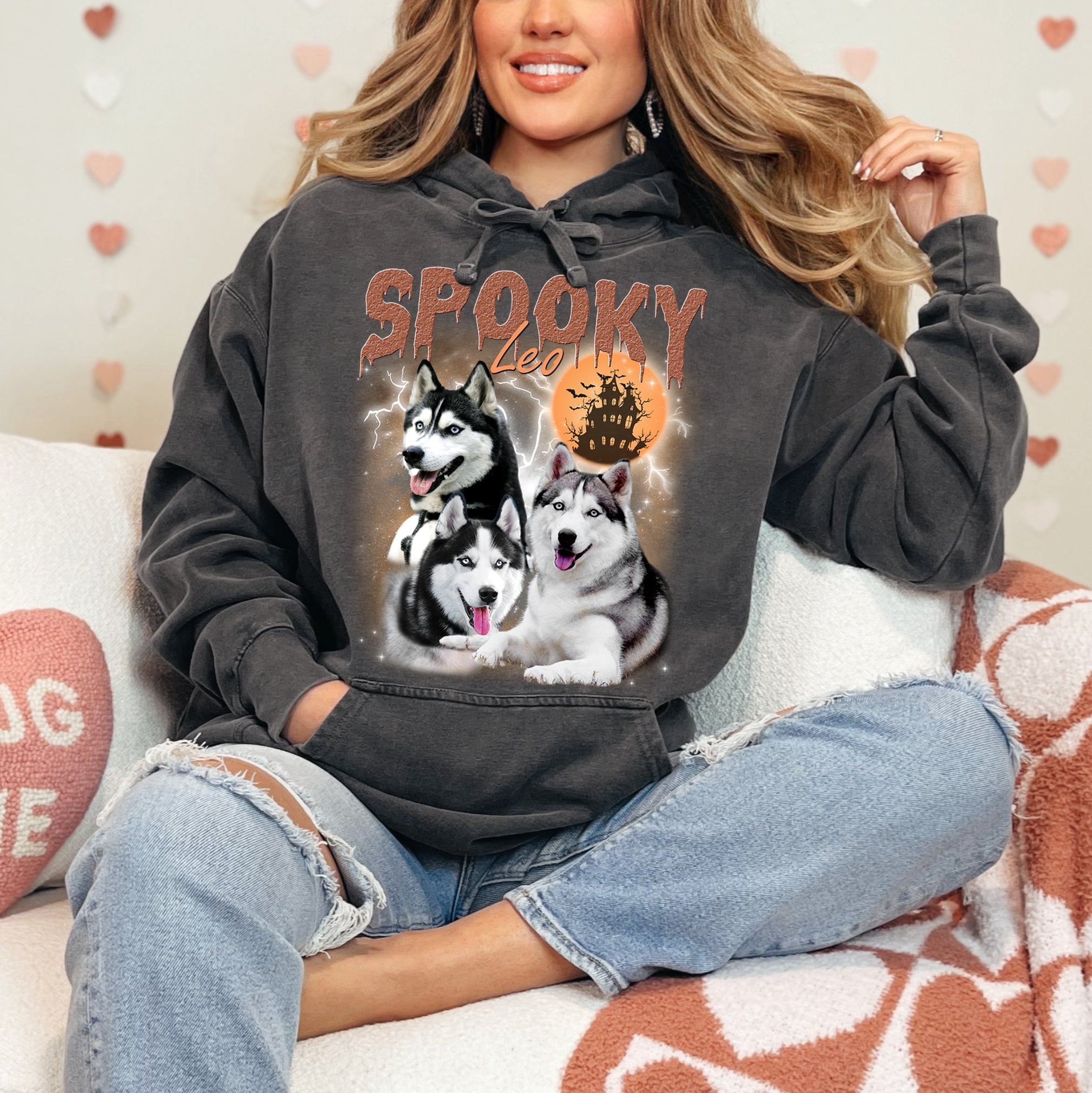 Custom Halloween Pet Shirt – Personalized Dog Face Spooky Pet Tee