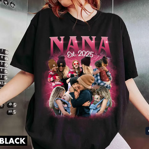 Custom Mom Shirt with Kids’ Face – Mama Est. Photo Tee