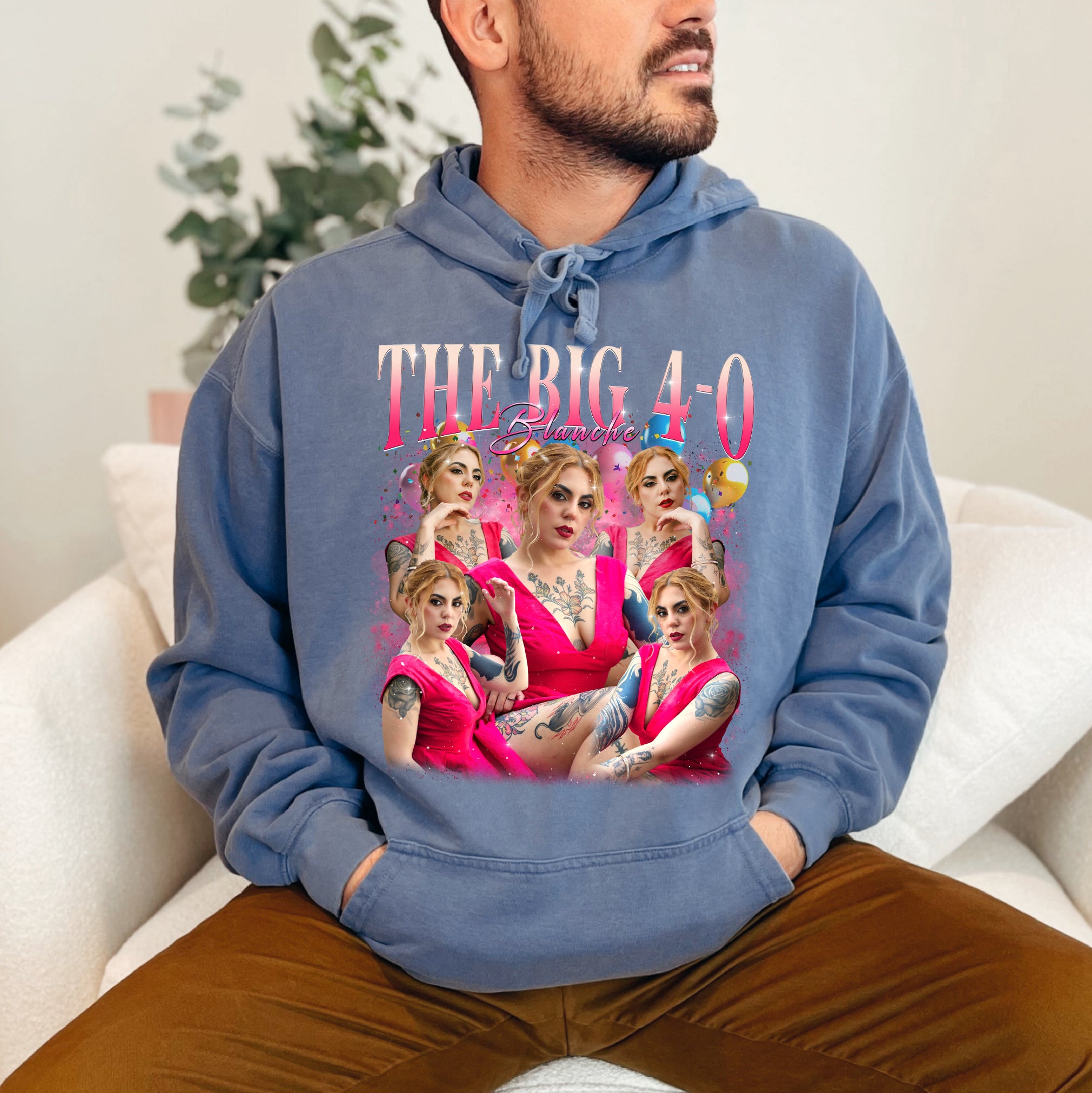 The Big 4-0 Birthday T-Shirts, Custom Photo Celebration Tee