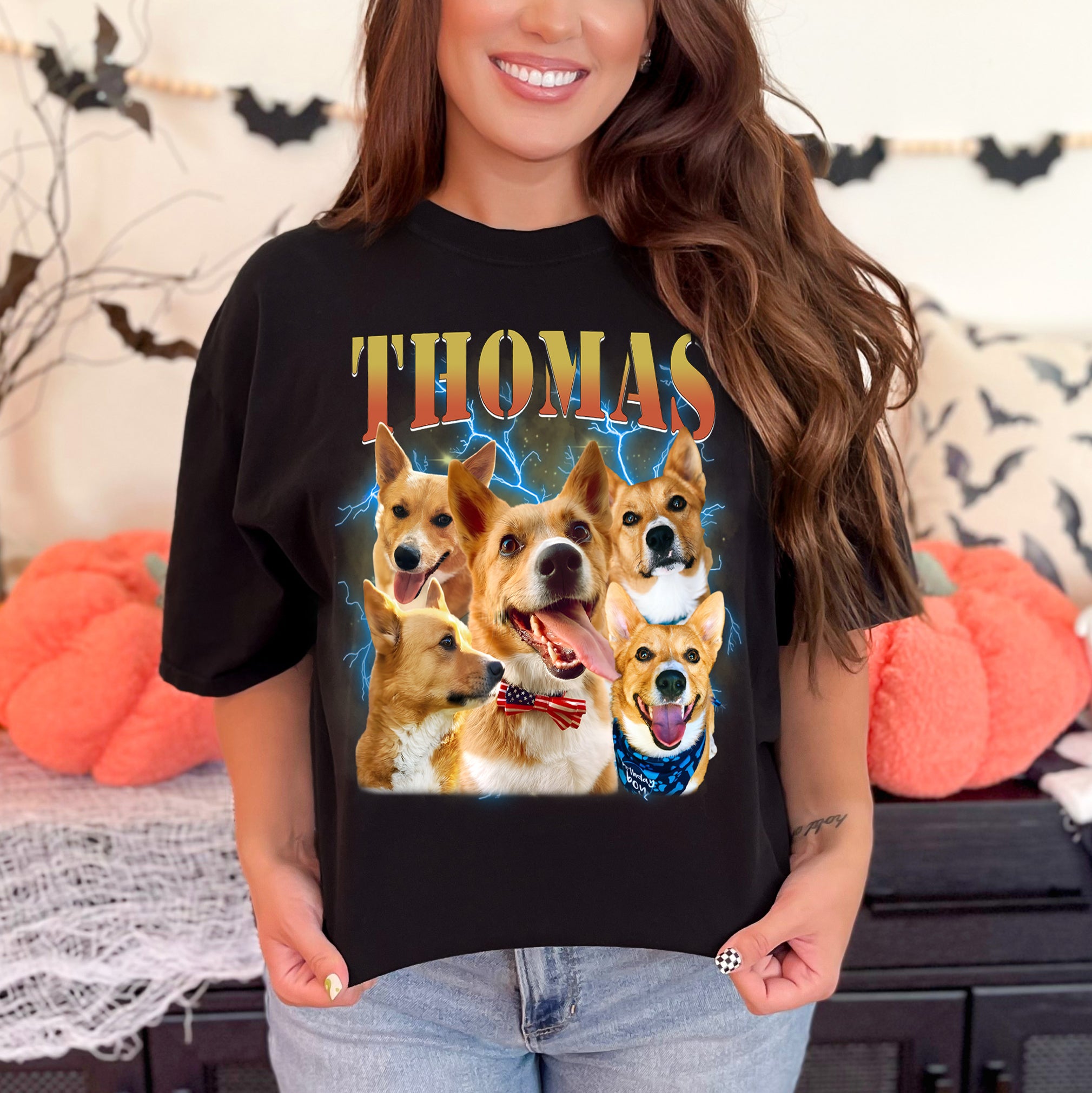 Custom Dog Face Shirt – Bootleg Pet Photo Collage Tee