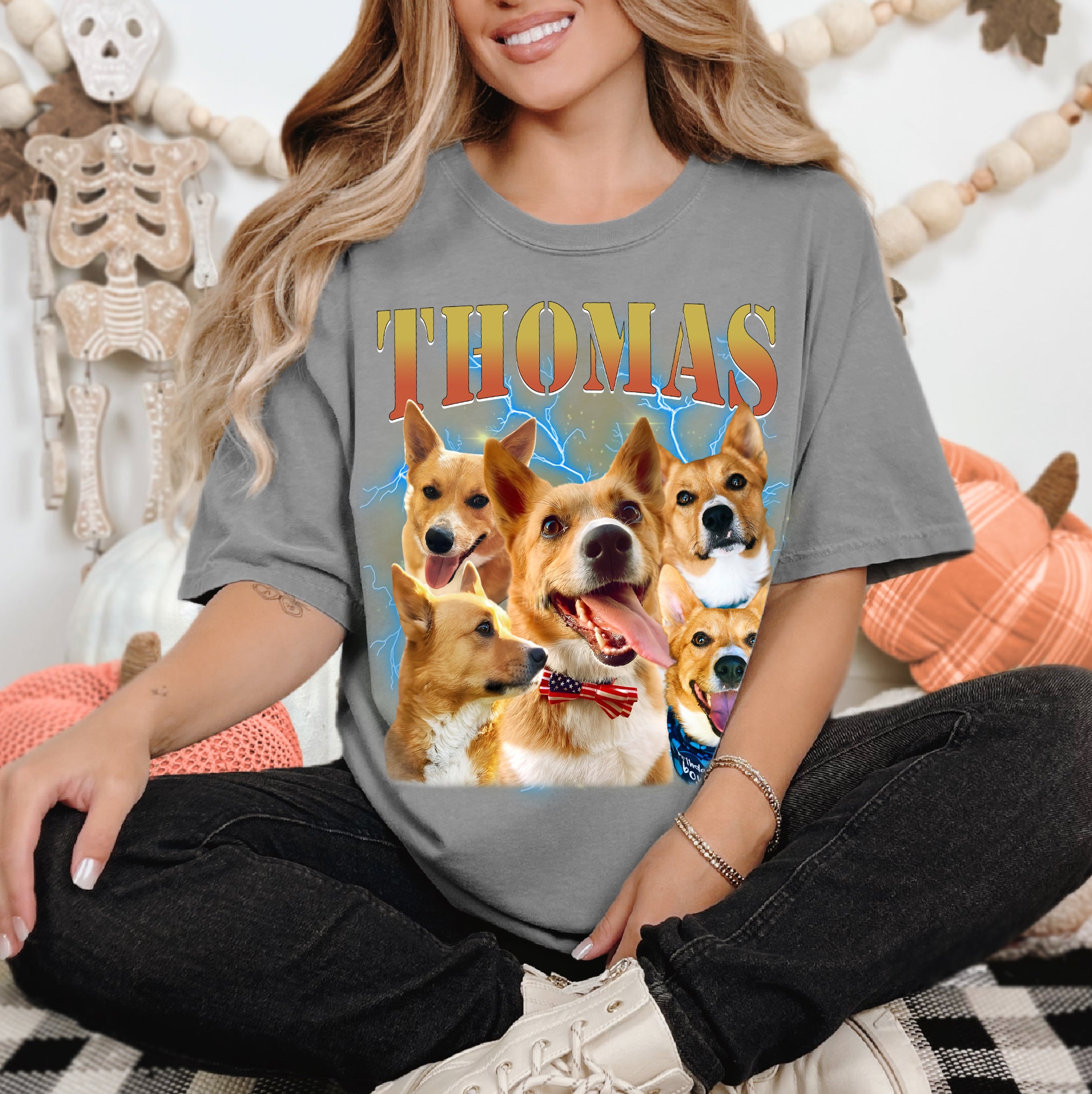 Custom Dog Face Shirt – Bootleg Pet Photo Collage Tee