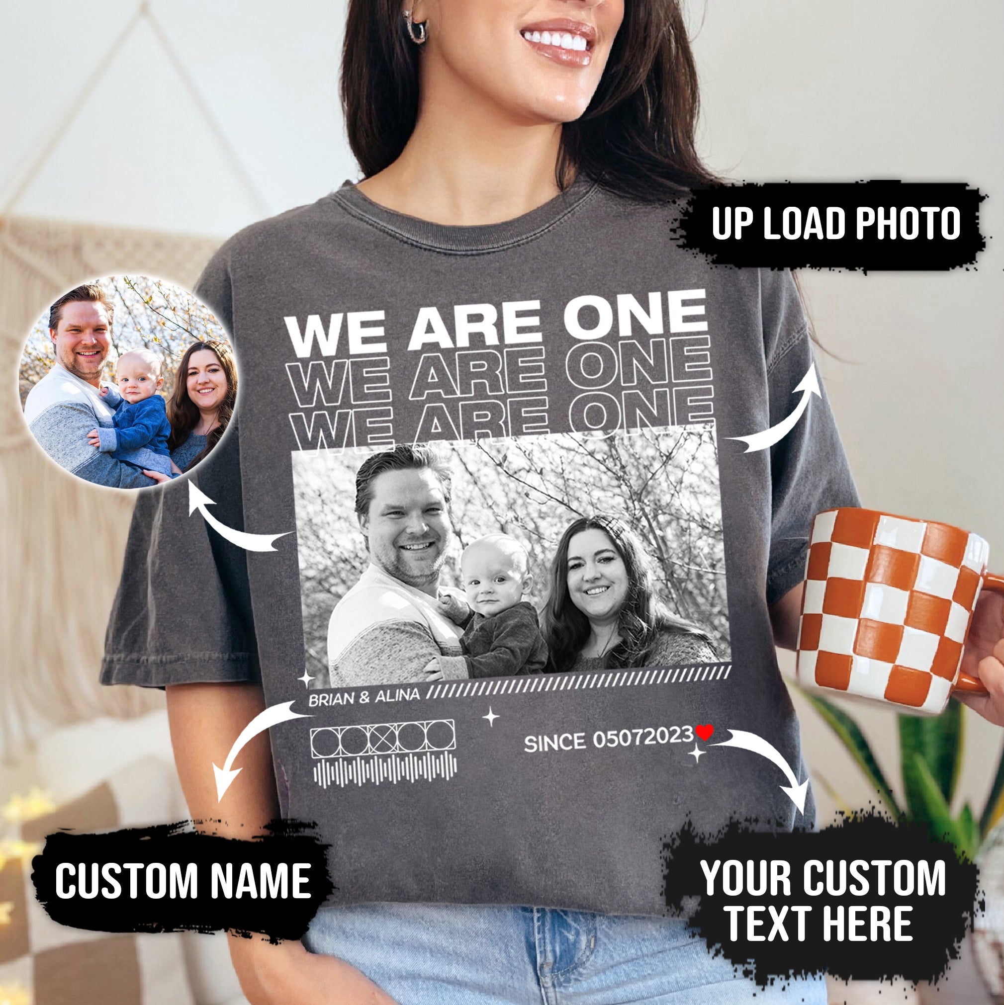 Custom We Are One Shirt – Personalized Comfort Colors Family Photo Gift