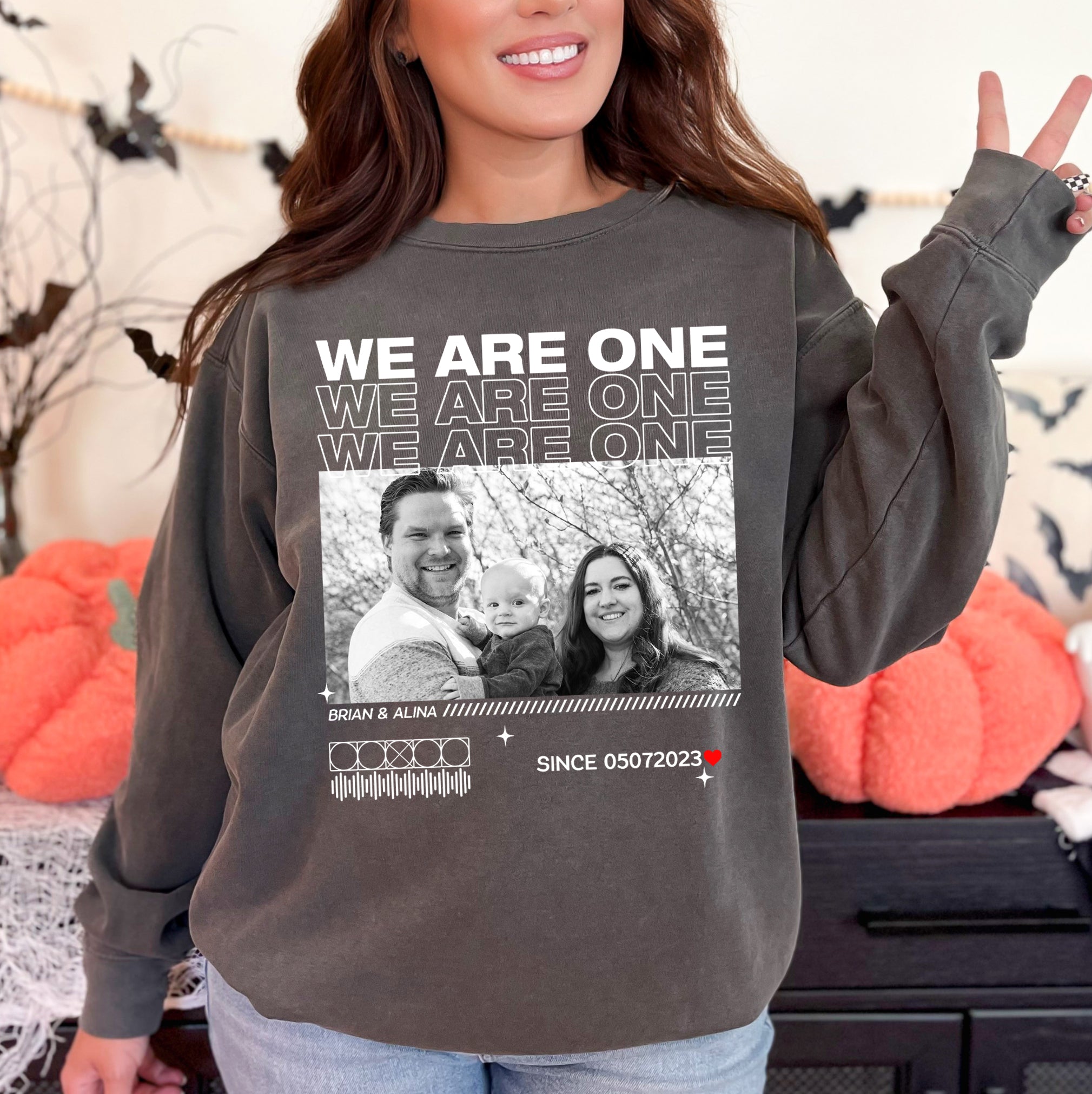 Custom We Are One Shirt – Personalized Comfort Colors Family Photo Gift