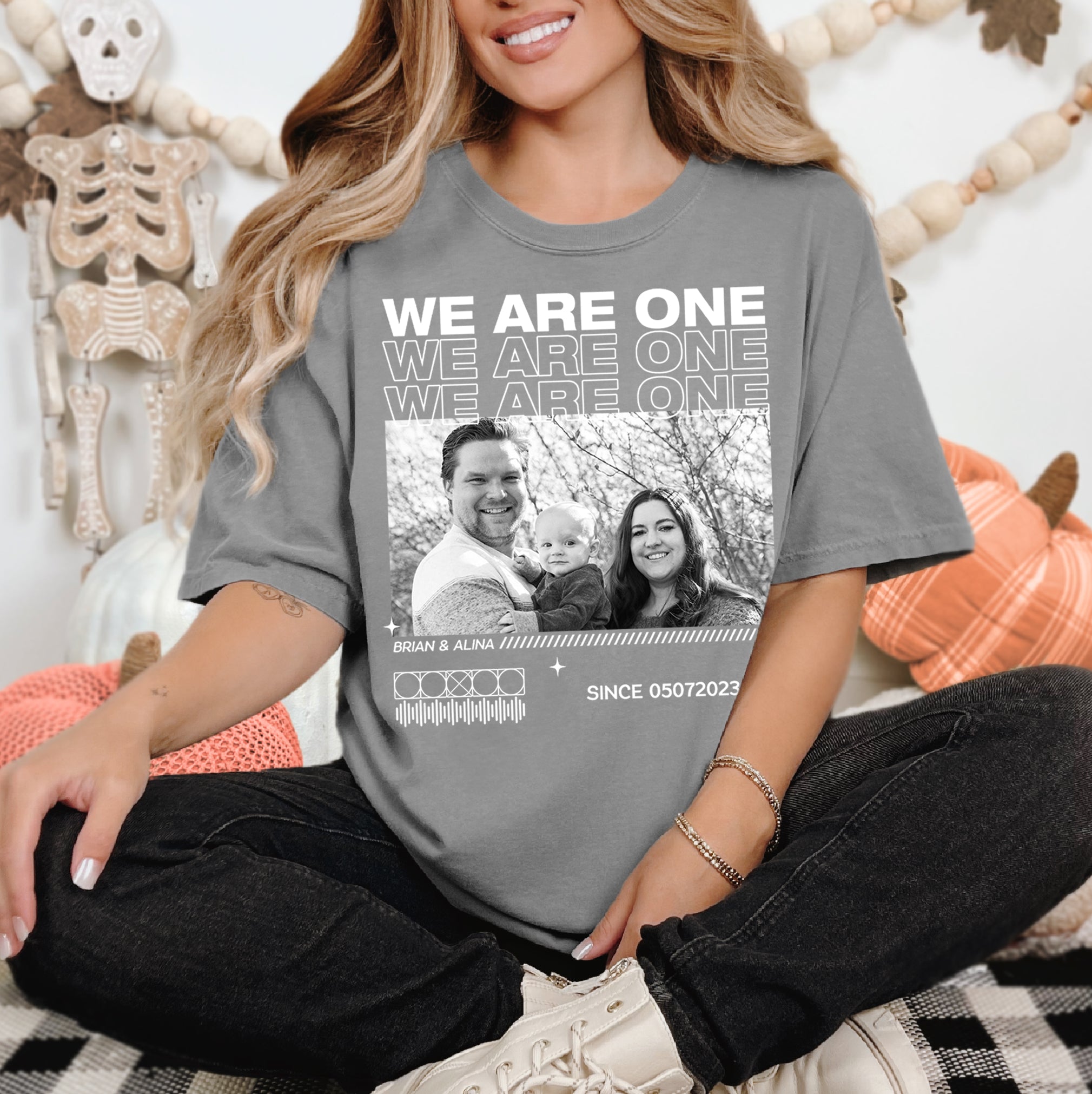 Custom We Are One Shirt – Personalized Comfort Colors Family Photo Gift